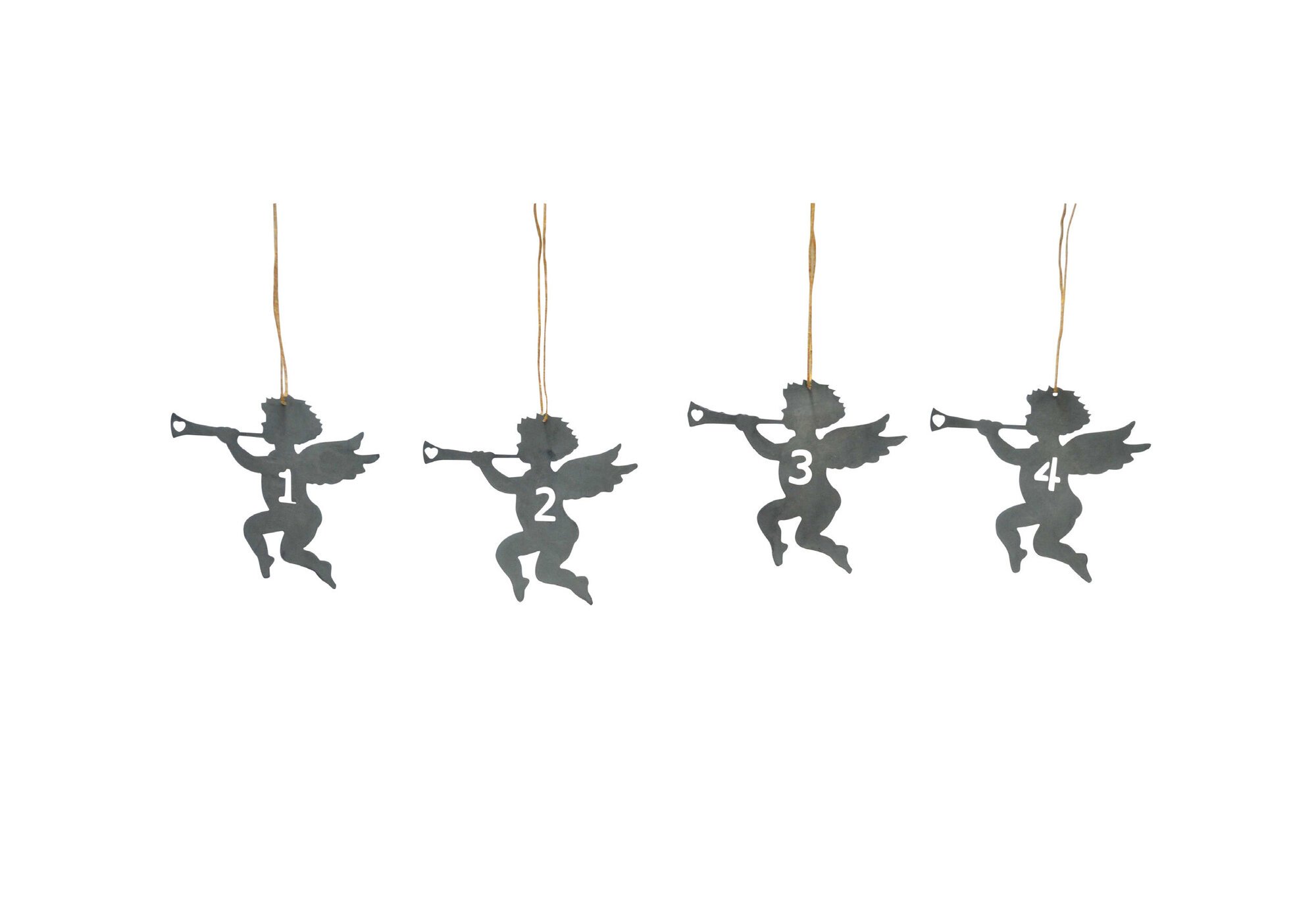 Adventanhänger Cherub Angels aus Zink, metallisch 
