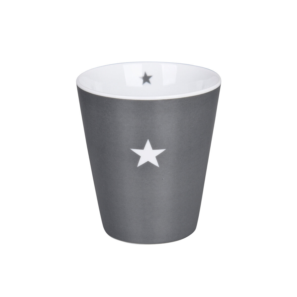 Becher Happy Mug Colourful Star, dunkelgrau 