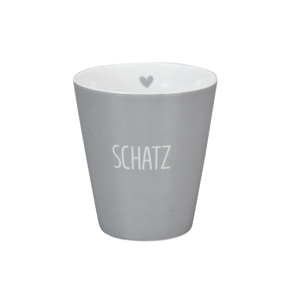 Becher, Happy Mug Schatz, grau 
