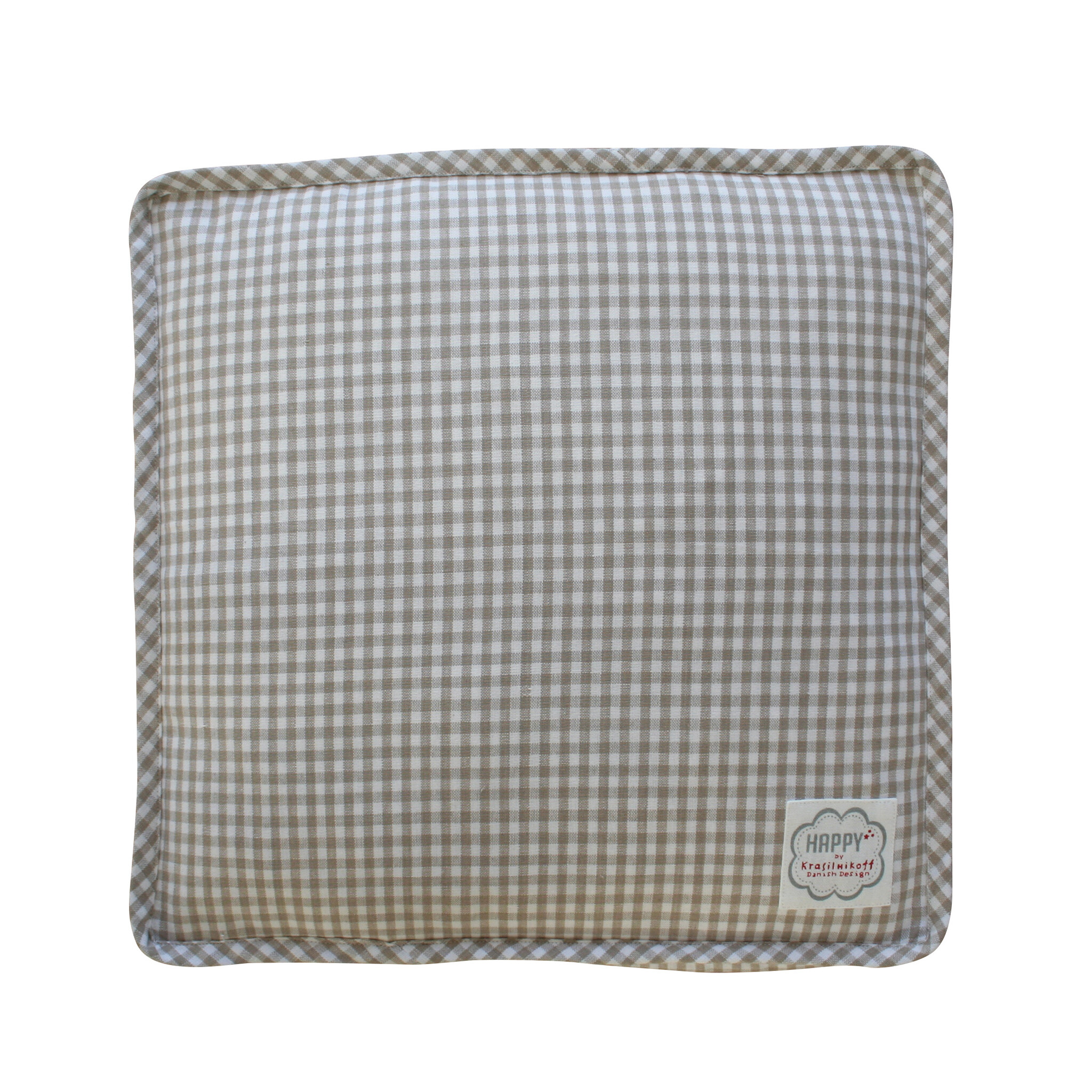 Boxkissen Bezug Taupe, medium kariert, taupe 