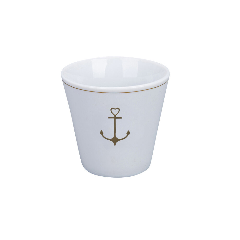 Espresso Cup Gold Anchor, weiss 