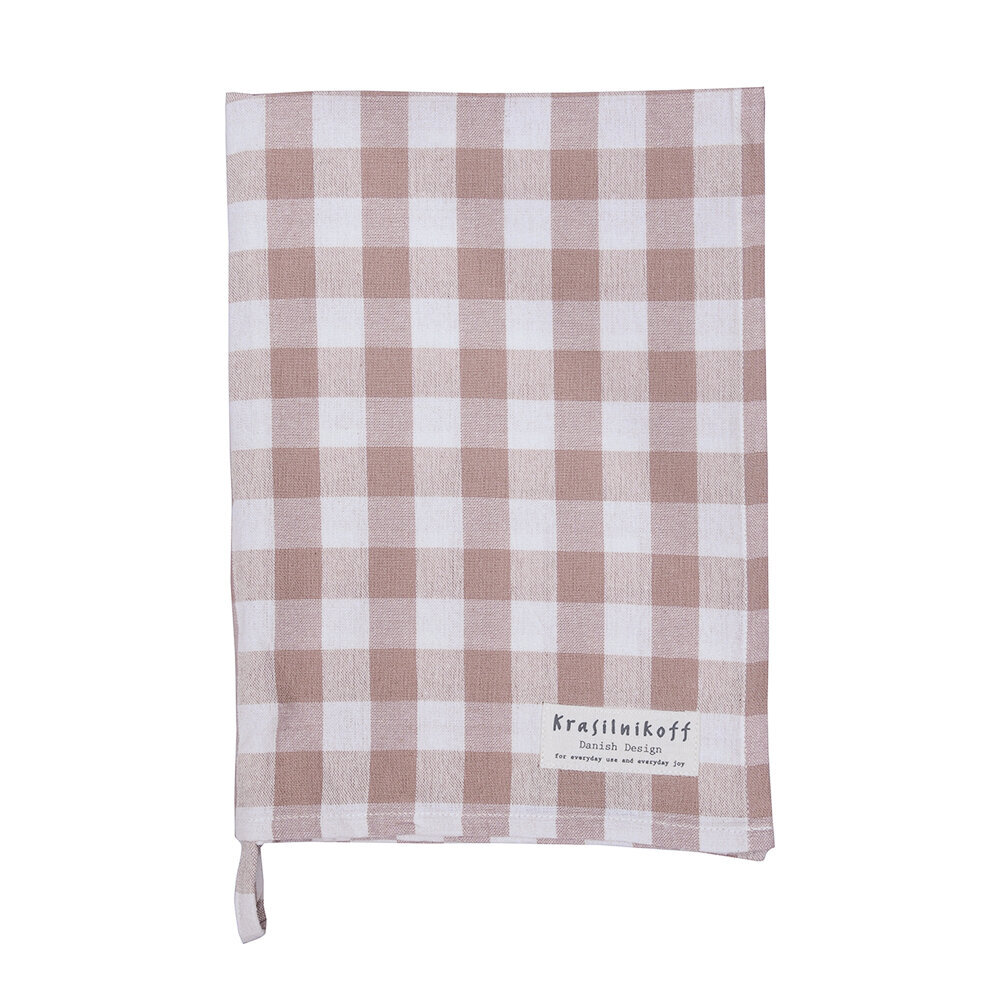 Geschirrhandtuch groß kariert aus Baumwolle, dusty rose 