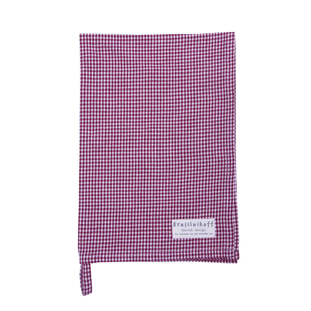 Geschirrhandtuch kleinkariert aus Baumwolle, scarlet red 