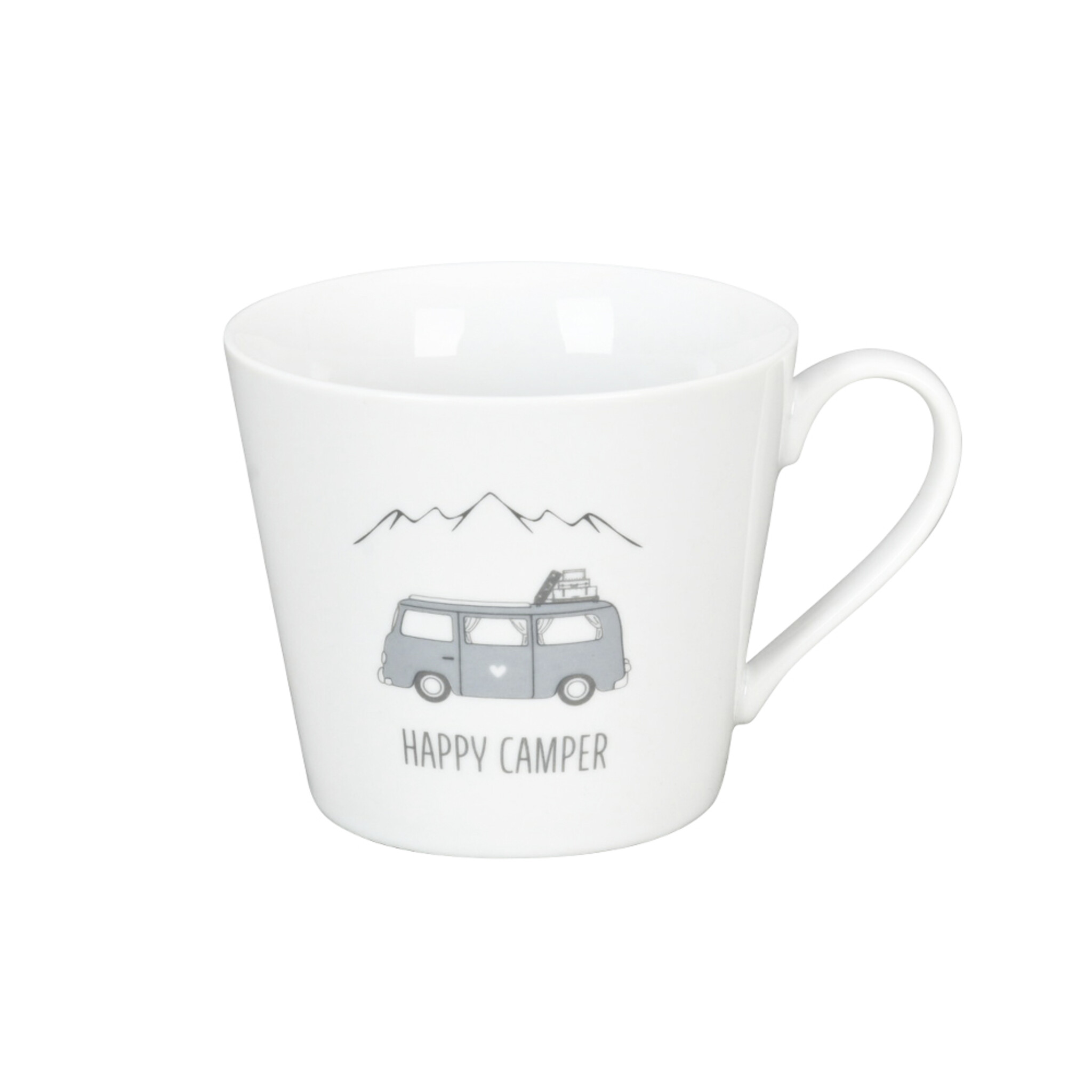 Happy Cup Happy Camper Becher von Krasilnikoff, weiss 