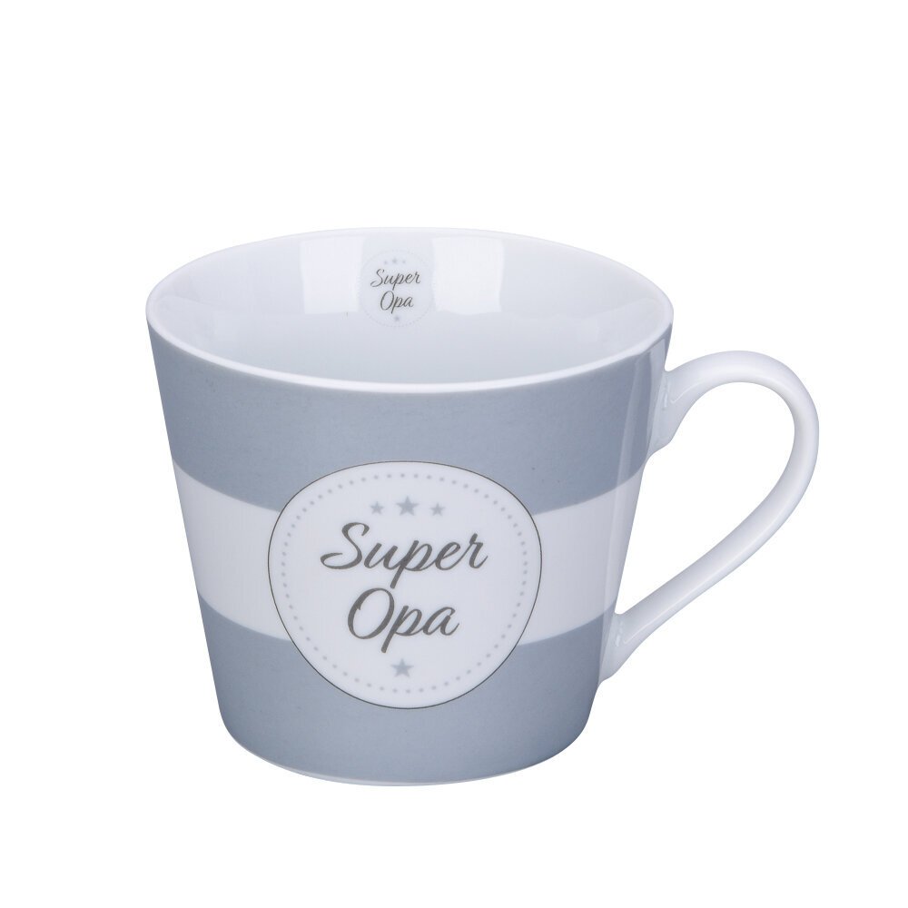Happy Cup Super Opa Stripes, grau 