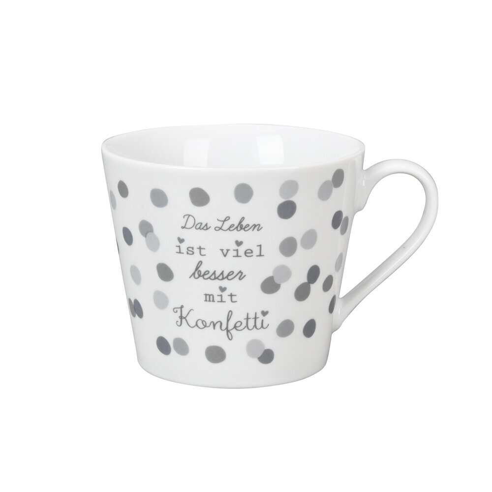 Happy Cup Tasse Das Leben ist viel besser mit Konfetti, grau 