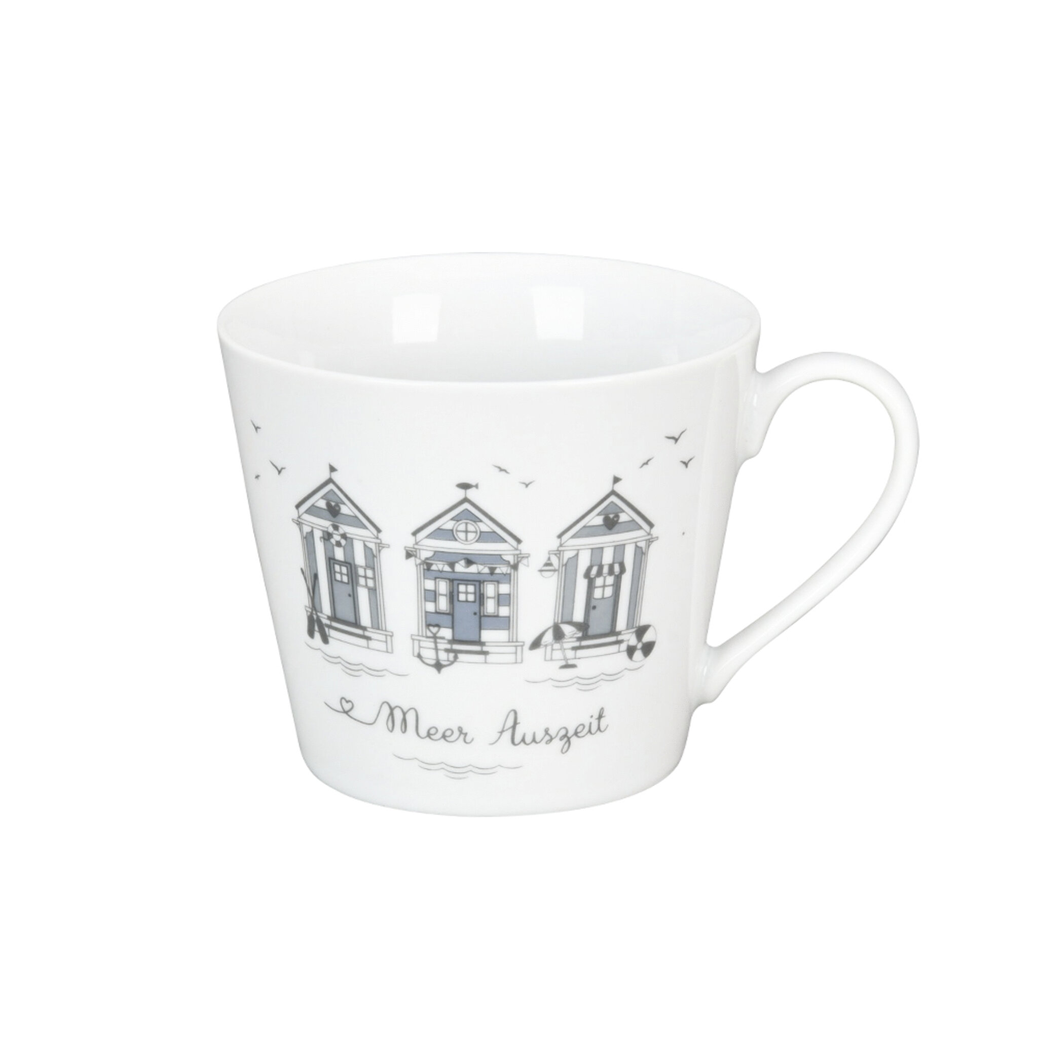 Happy Cup Tasse, Meer Auszeit, weiss 