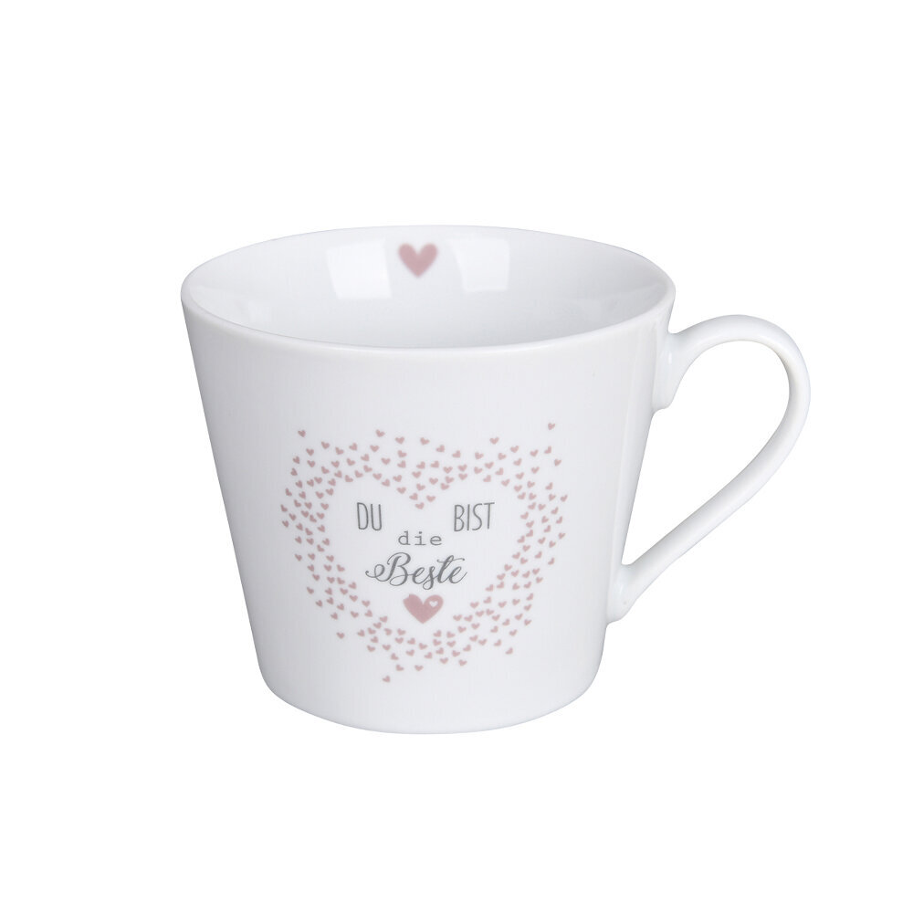 Happy Cup Tasse mit Henkel Du bist die Beste, weiss 