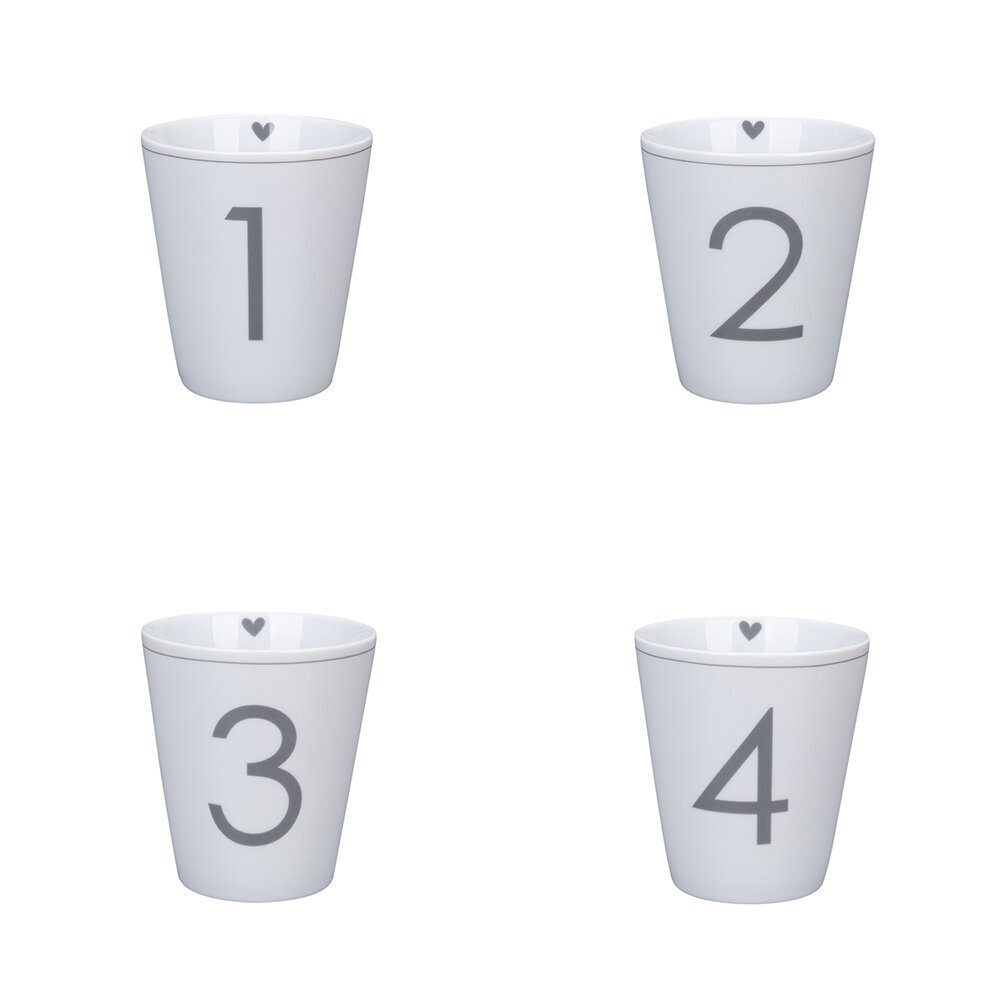 Happy Mug Advents 4er Set, weiss 
