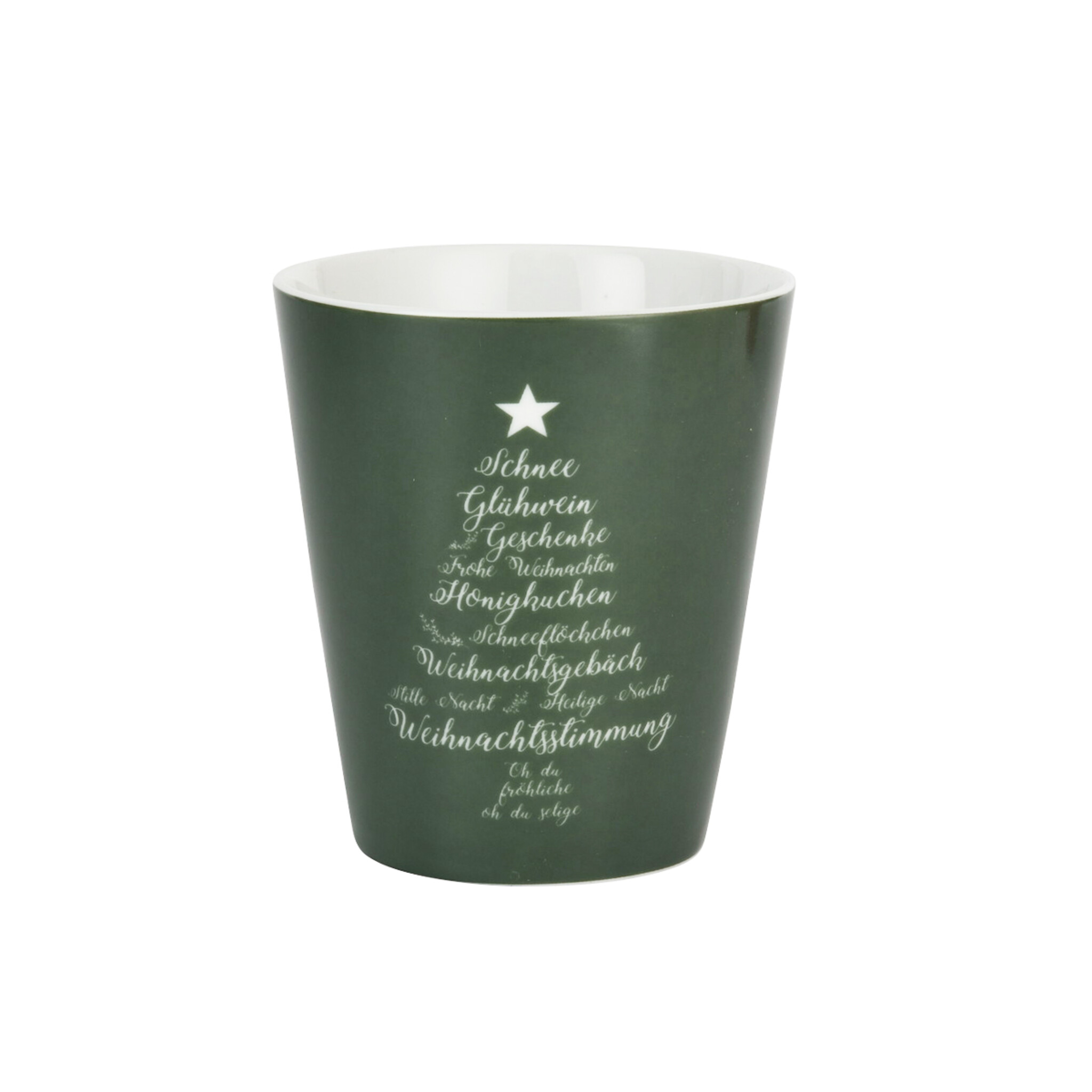 Happy Mug Becher Christmas Words, grün 