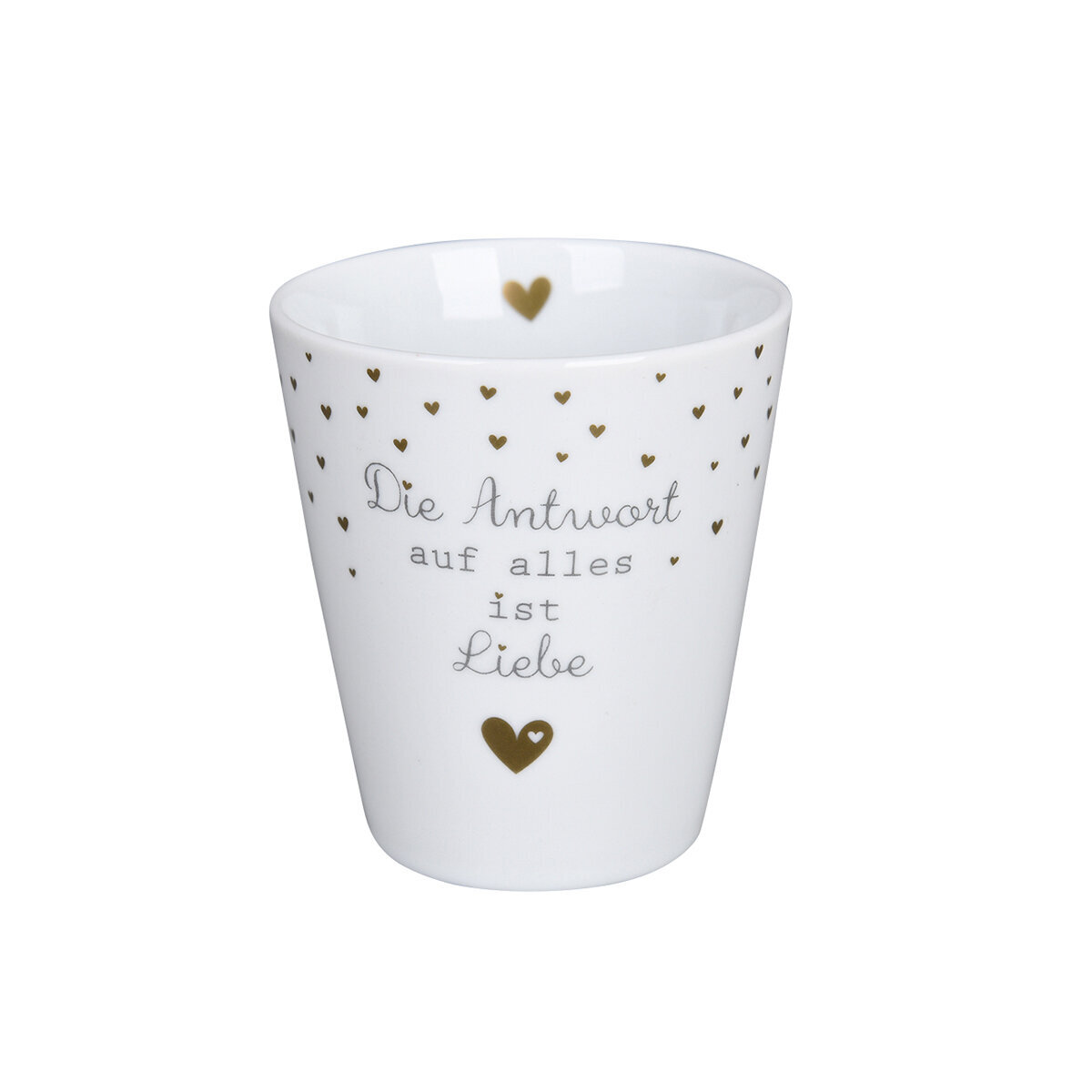 Happy Mug Becher Die Antwort auf alles ist Liebe, weiss 