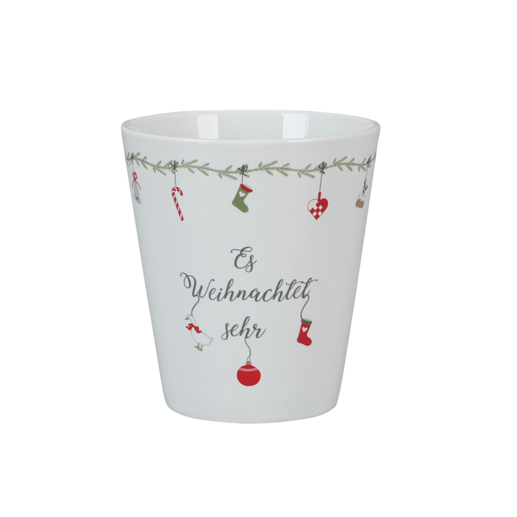 Happy Mug Becher, Es Weihnachtet sehr, weiss 