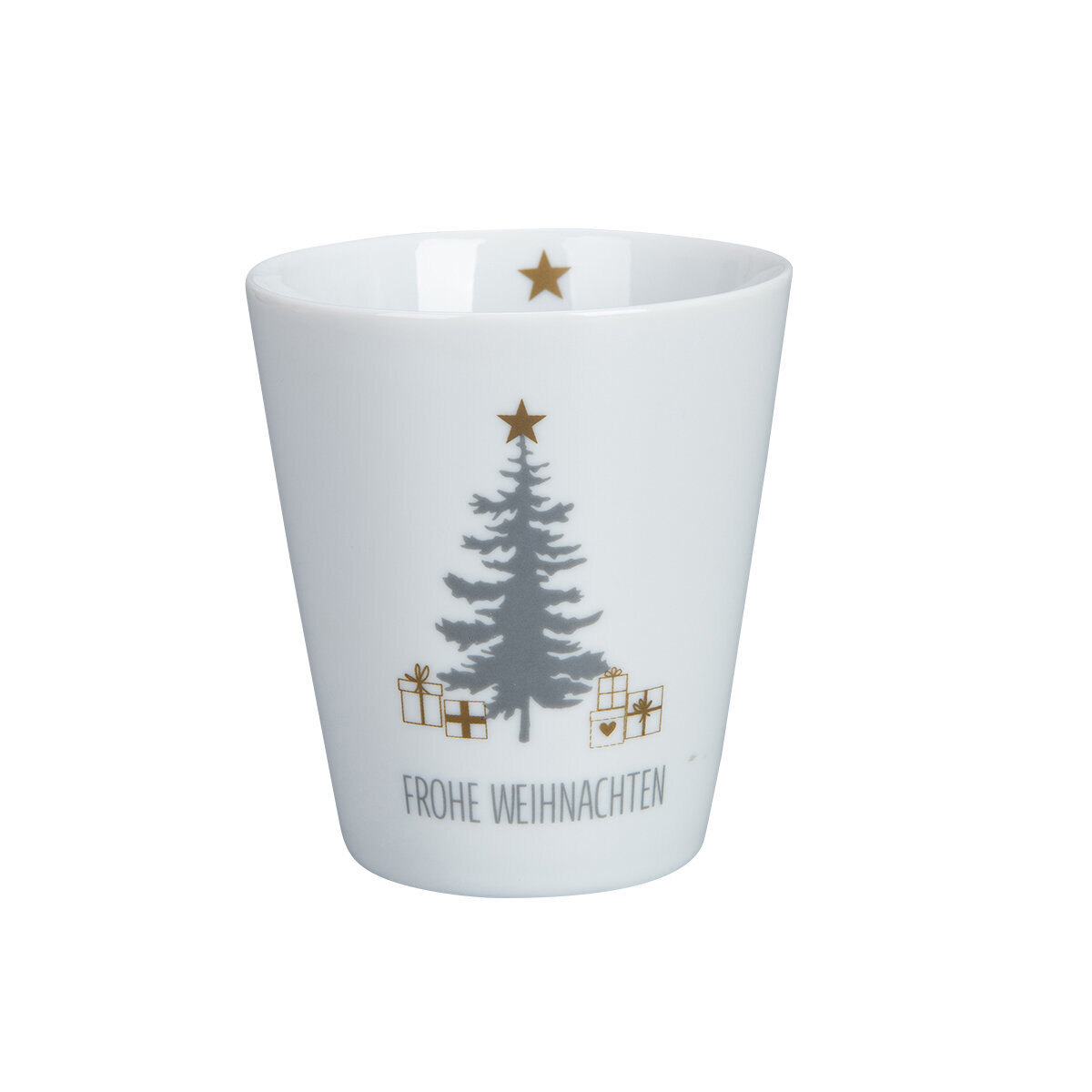 Happy Mug Becher Frohe Weihnachten, weiss 