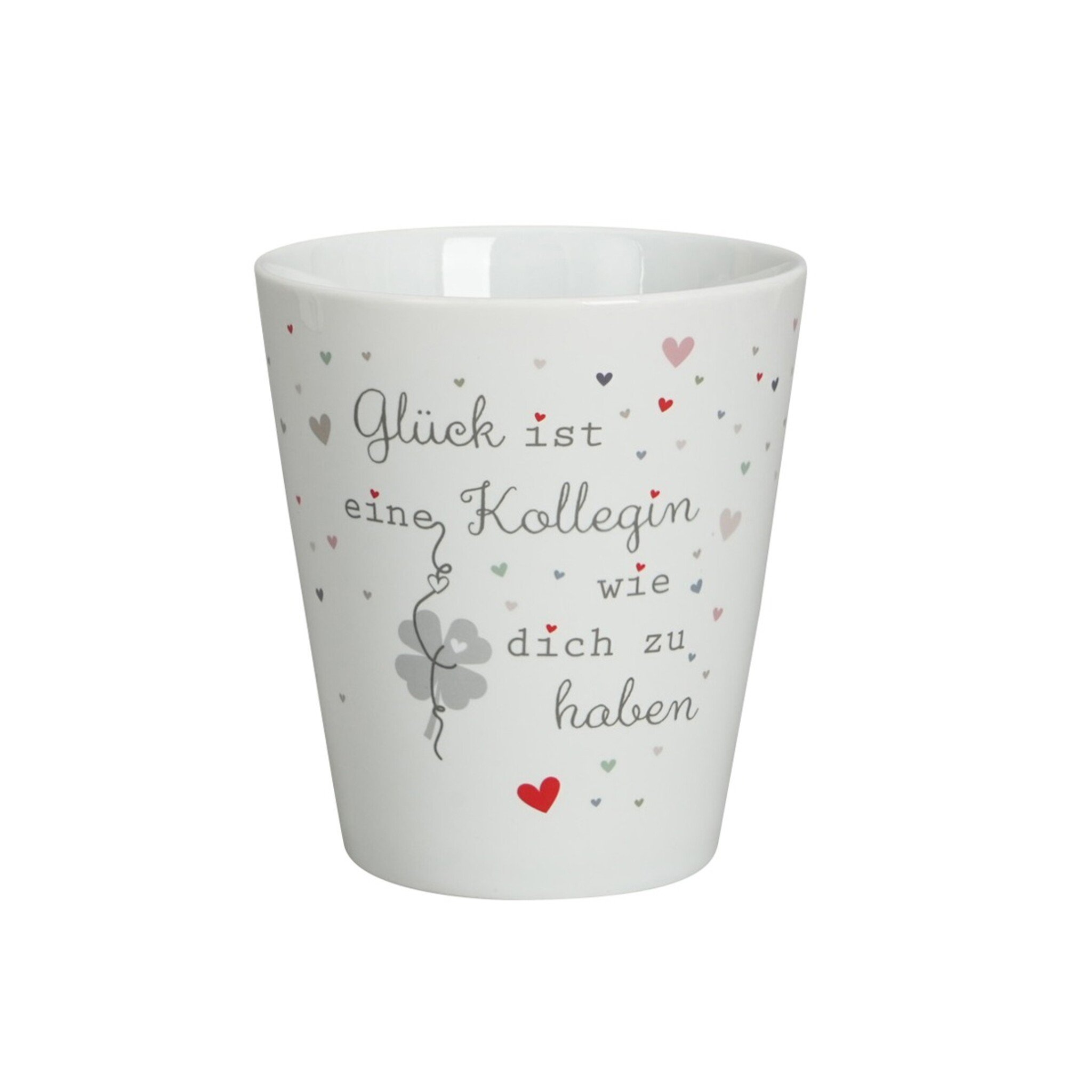 Happy Mug Becher, Glück ist eine Kollegin wie Dich zu haben, weiss 