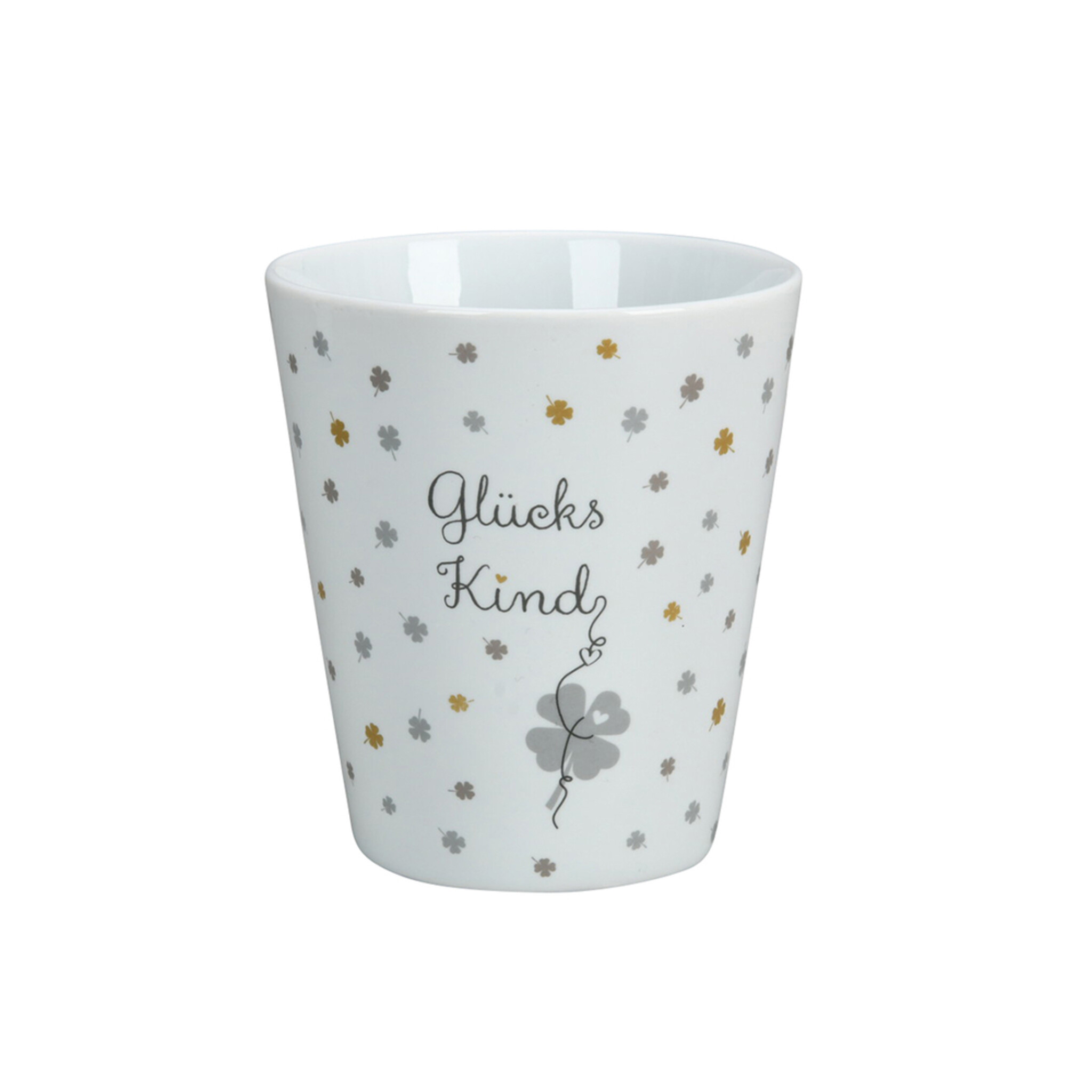 Happy Mug Becher Glückskind, weiss 