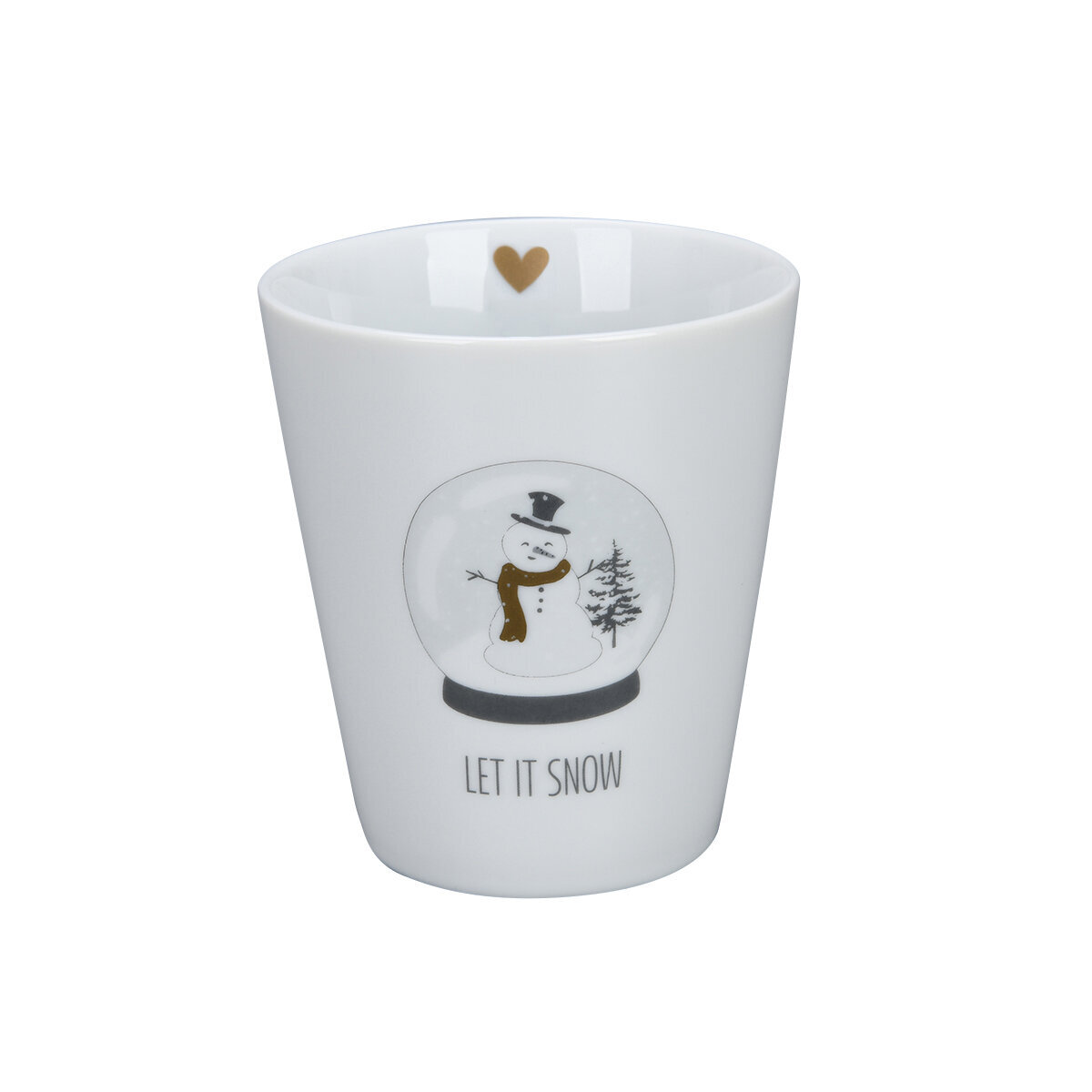 Happy Mug Becher Let it snow, weiss 