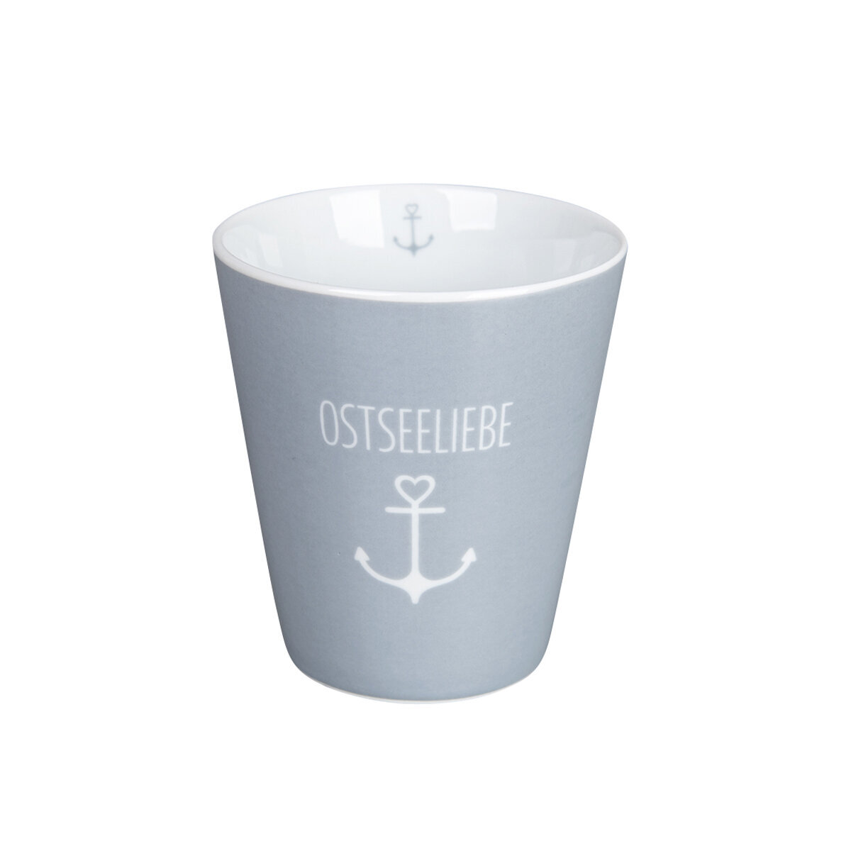 Happy Mug Becher Ostseeliebe, grau 