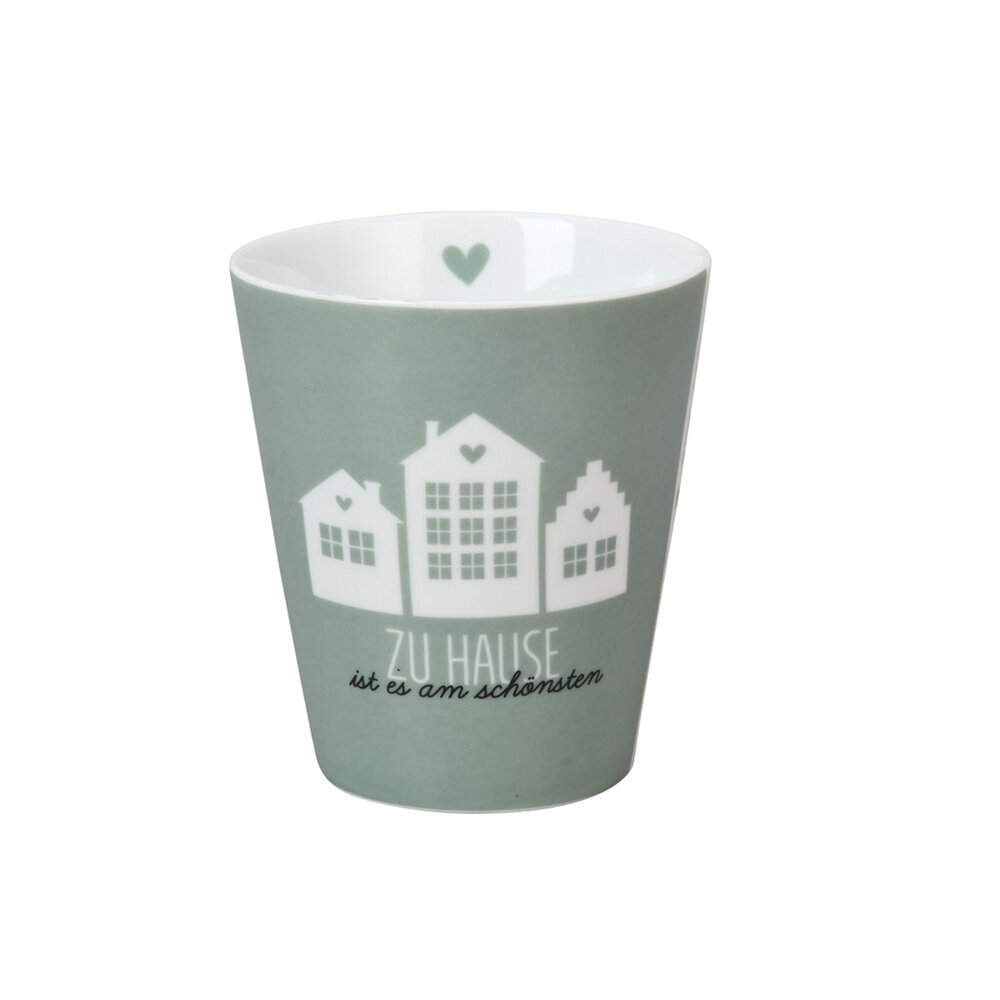 Happy Mug Becher, Zu Hause ist es am schönsten, grün 