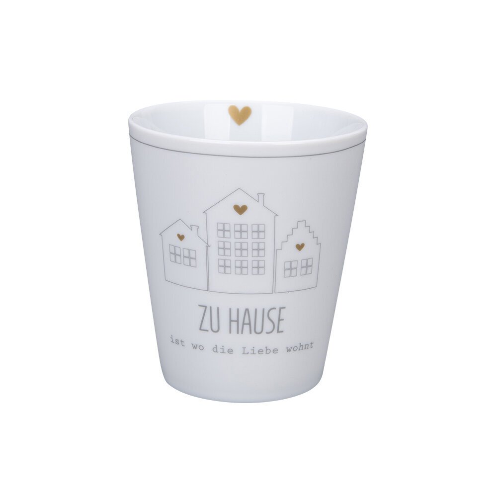 Happy Mug Becher Zuhause ist wo die Liebe wohnt, weiss 