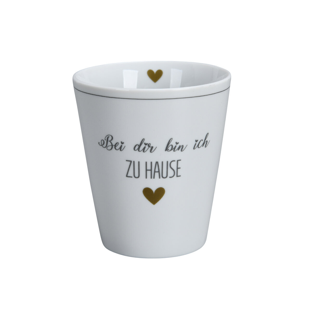 Happy Mug Bei dir bin zu Hause, weiss 