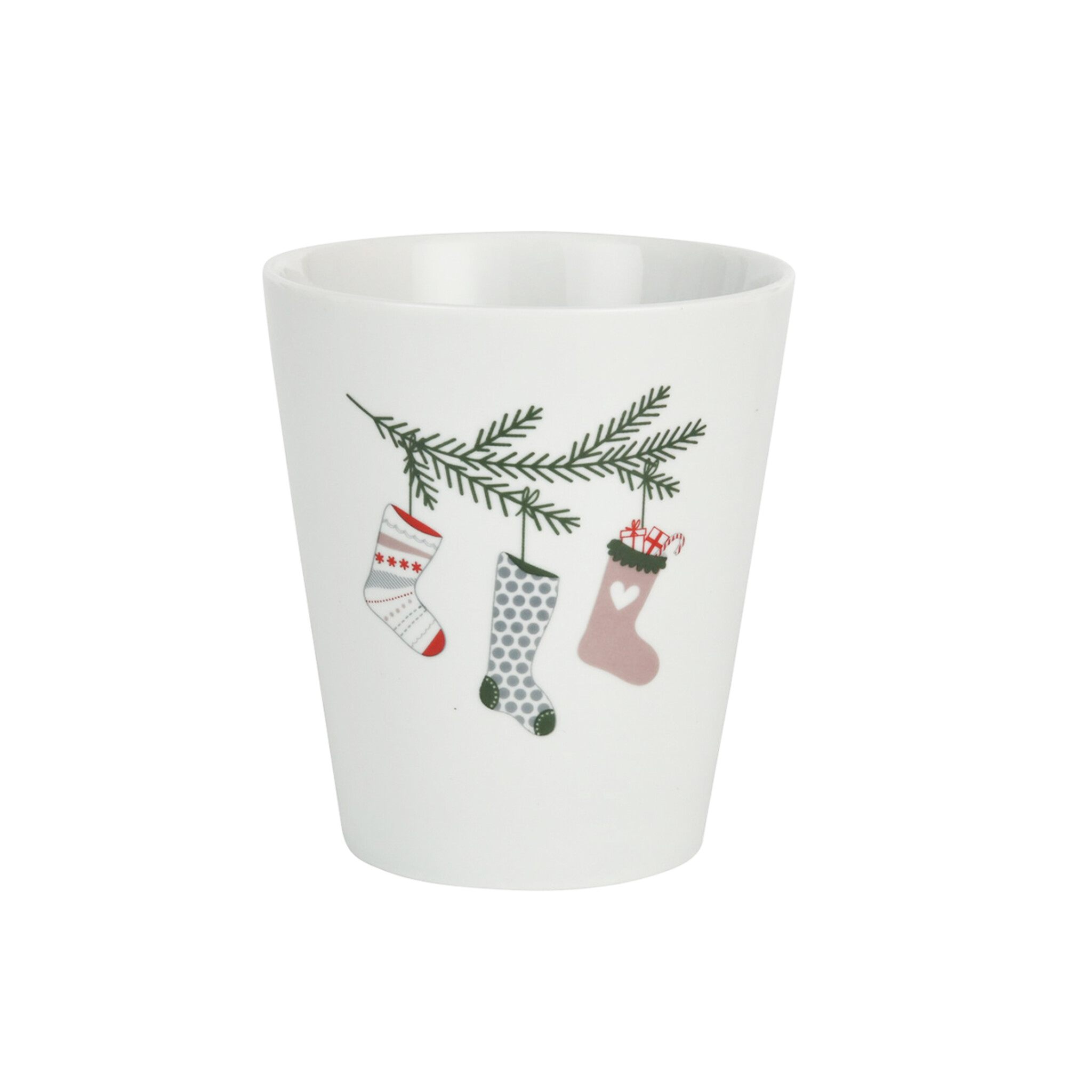 Happy Mug Christmas Stockings, weiss 