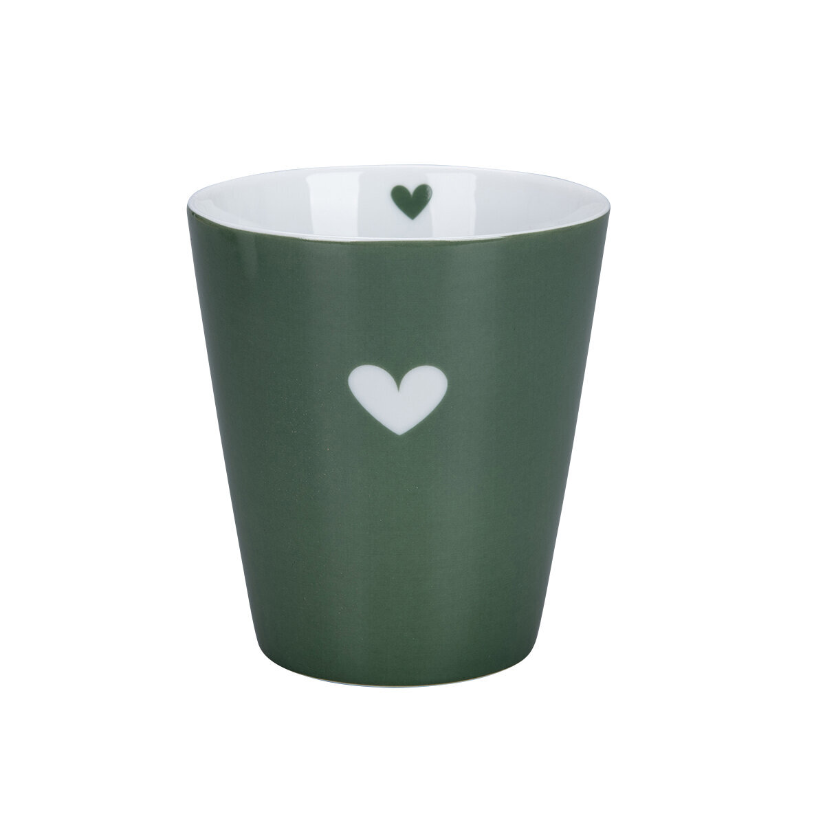 Happy Mug Colourful Heart, oliv 