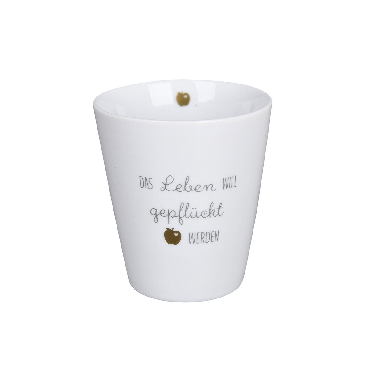 Happy Mug, Das Leben will gepflückt werden, weiss 