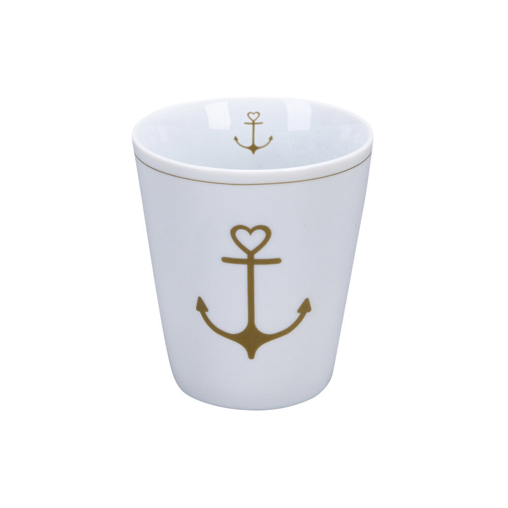 Happy Mug Gold Anchor, weiss 