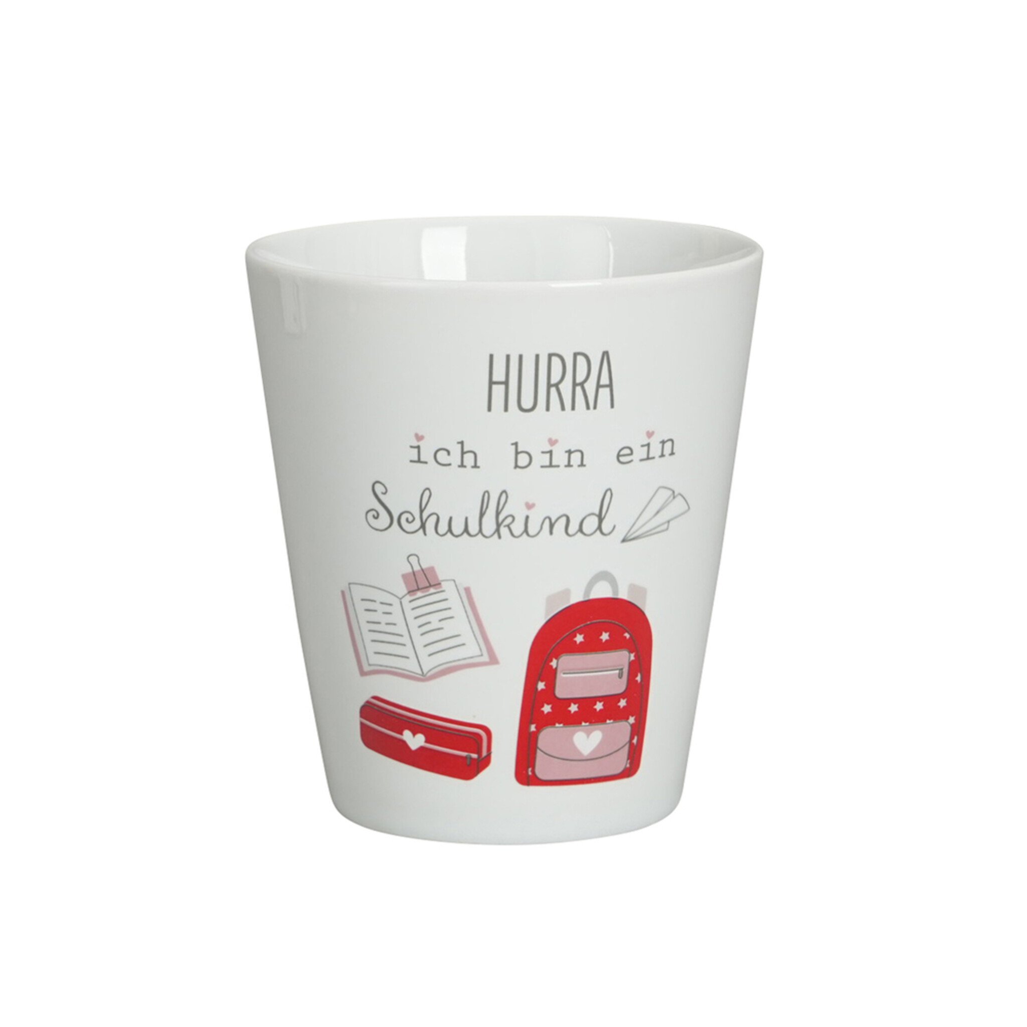 Happy Mug, Hurra ich bin ein Schulkind, rot 