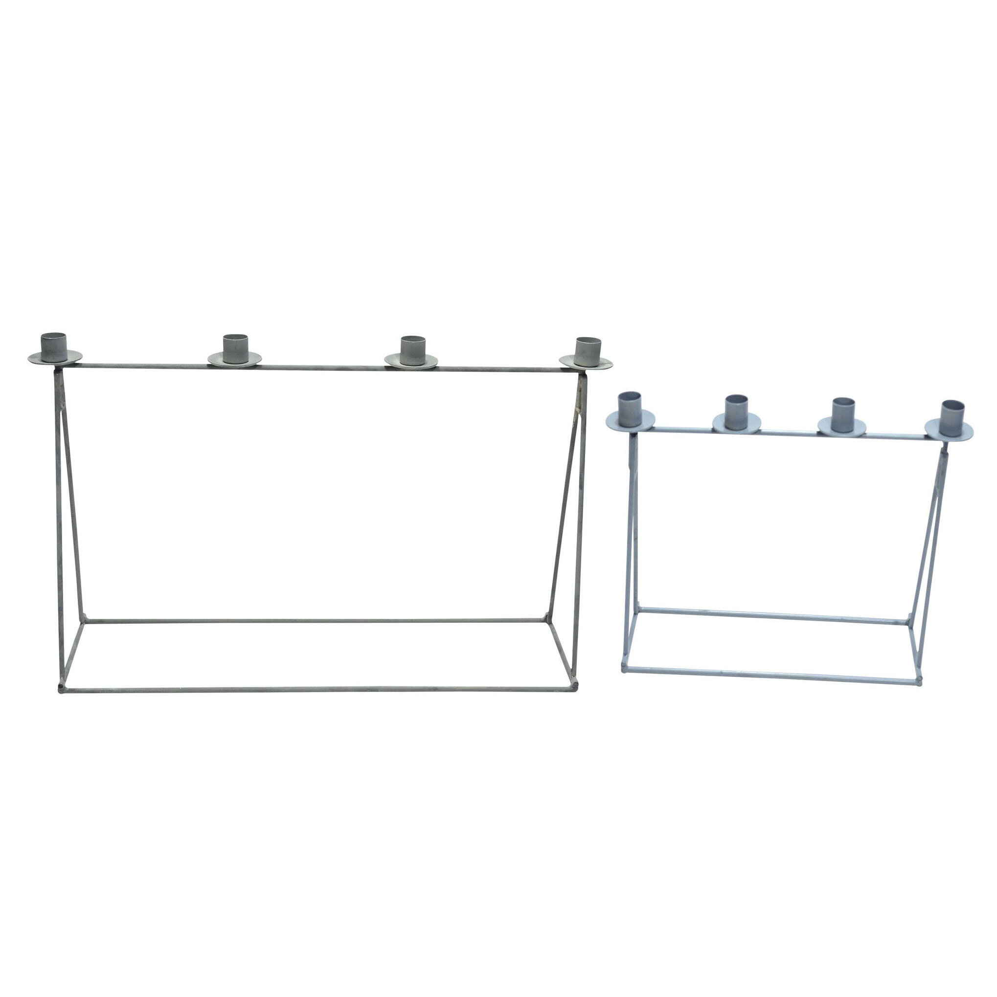 Krasilnikoff Kerzenhalter Advent 2er Set, grau 