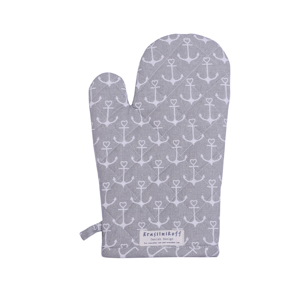 Ofenhandschuh Anchor mit Ankermotiv, grau 