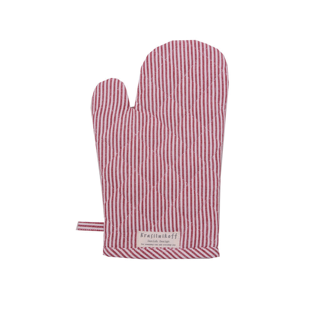 Ofenhandschuh Dünne Streifen, rot 
