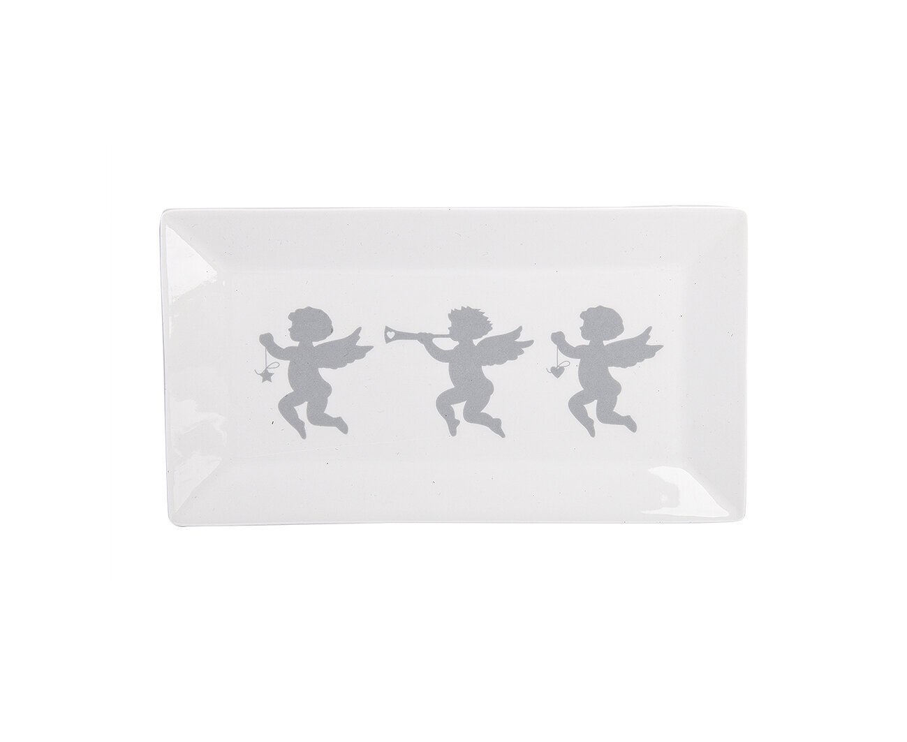 Tablett Cherub Angels aus Porzellan, weiss 
