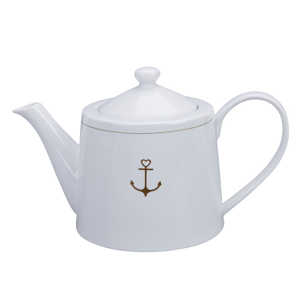 Teekanne Gold anchor, weiss 