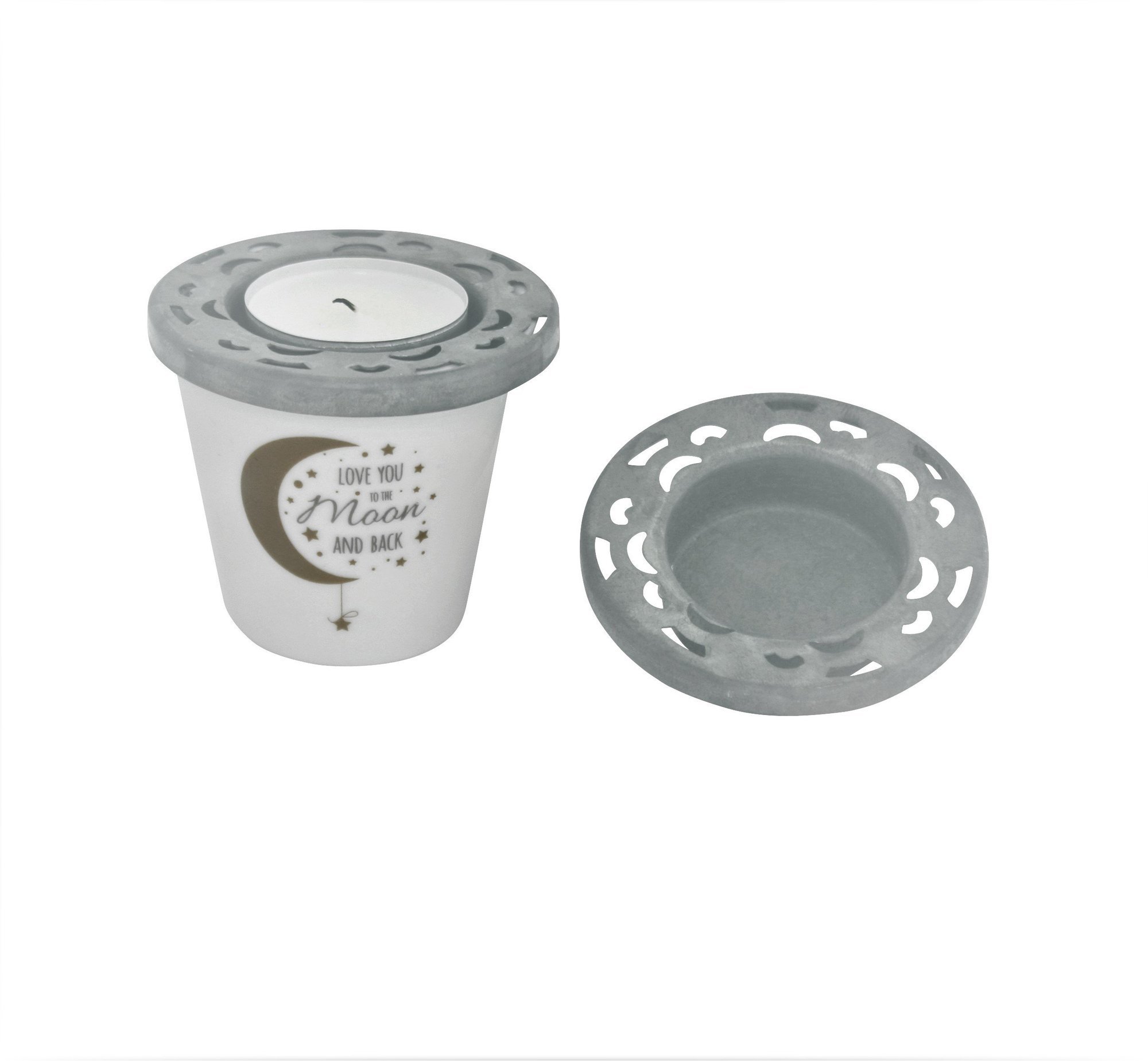 Teelicht Deckel aus Zink, grau Ø7 x 3 cm, Espresso Cup
