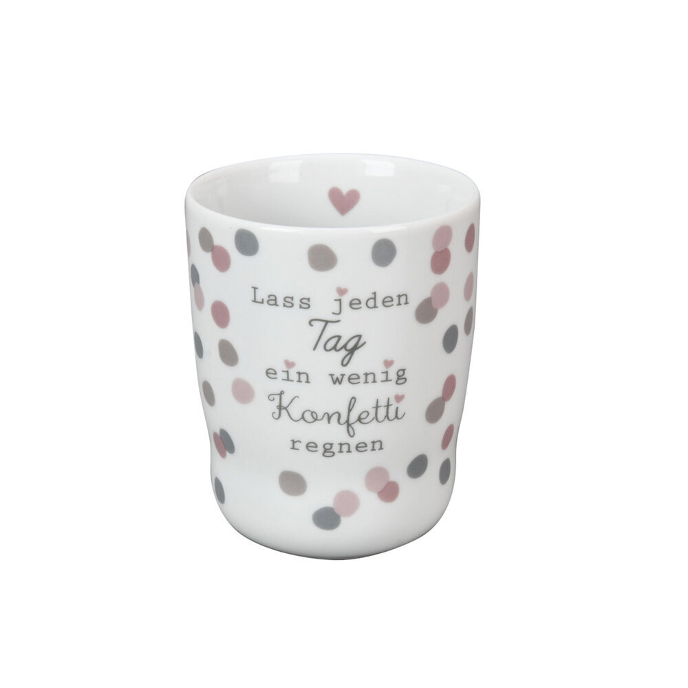 Wave Mug, Lass jeden Tag ein wenig Konfetti regnen, weiss 