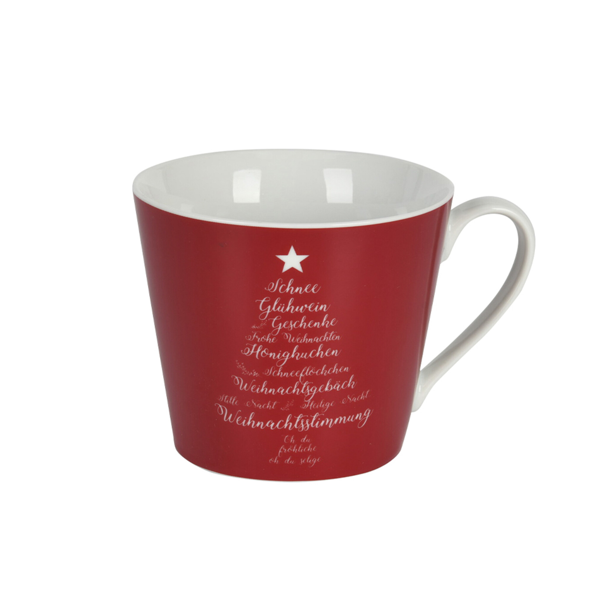 Weihnachtliche Happy Cup Tasse Christmas Words, rot 