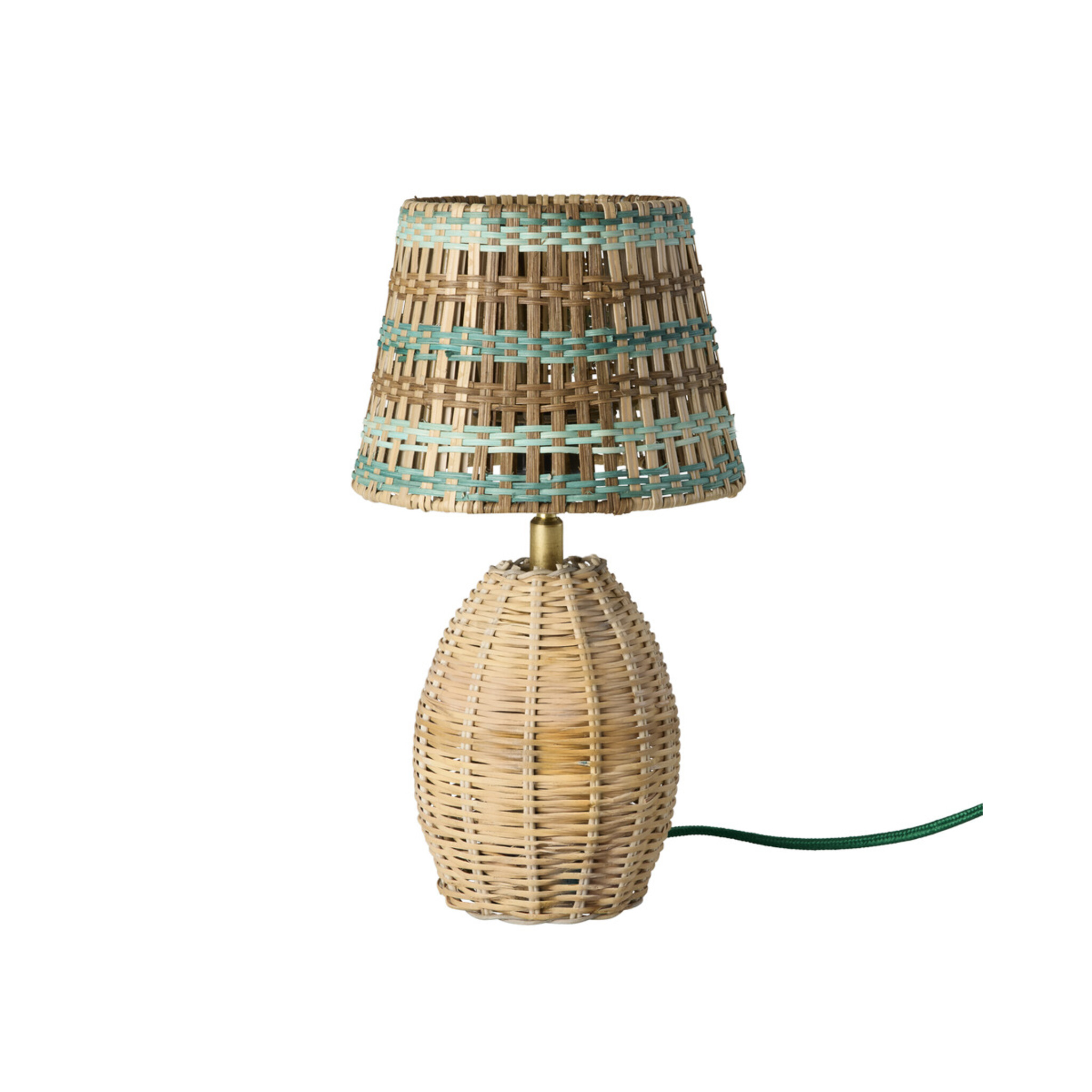 Kleine Natur-Rattan Tischlampe, braun 
