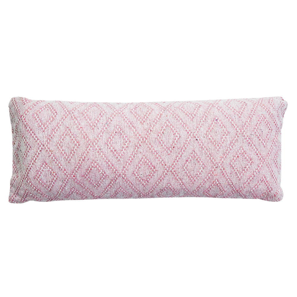 Längliches Kissen mit Harlekinmuster, pink 