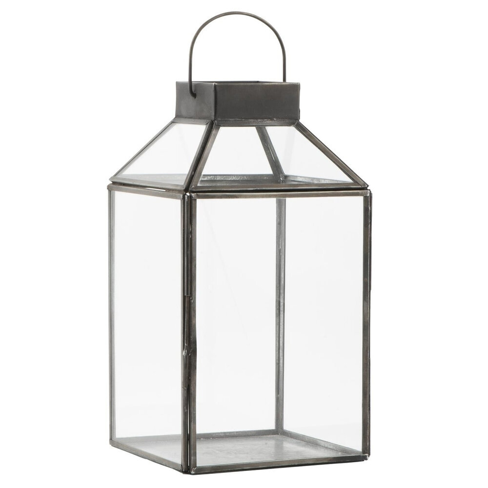 Laterne Norr schräg Glastop, schwarz 13,5 x 13,5 x 25,5 cm