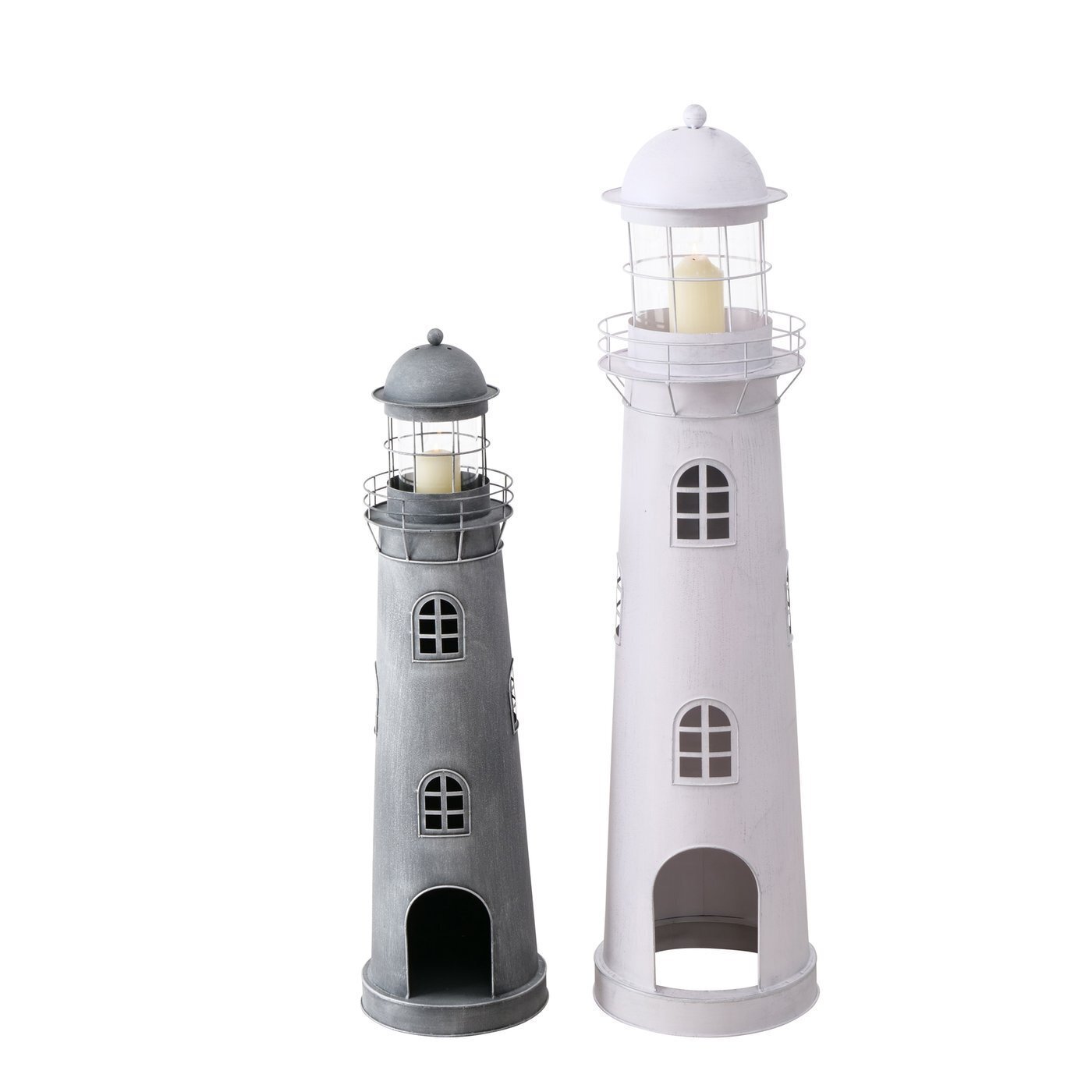 Leuchtturm Laterne Sylt 2er, grau 