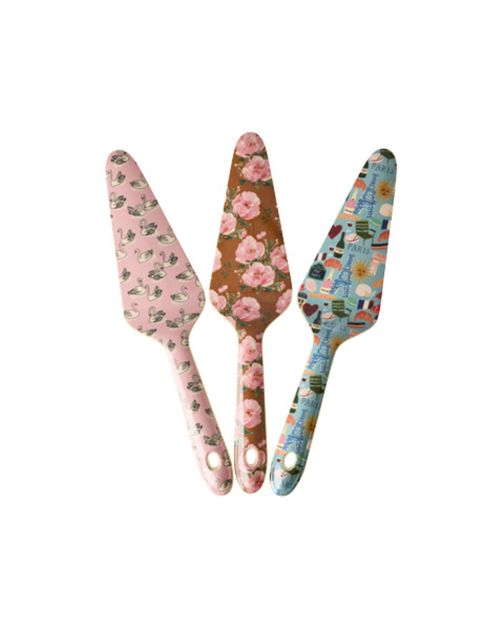 RICE Melamin Tortenheber 3er Set Bon Vivant, bunt 
