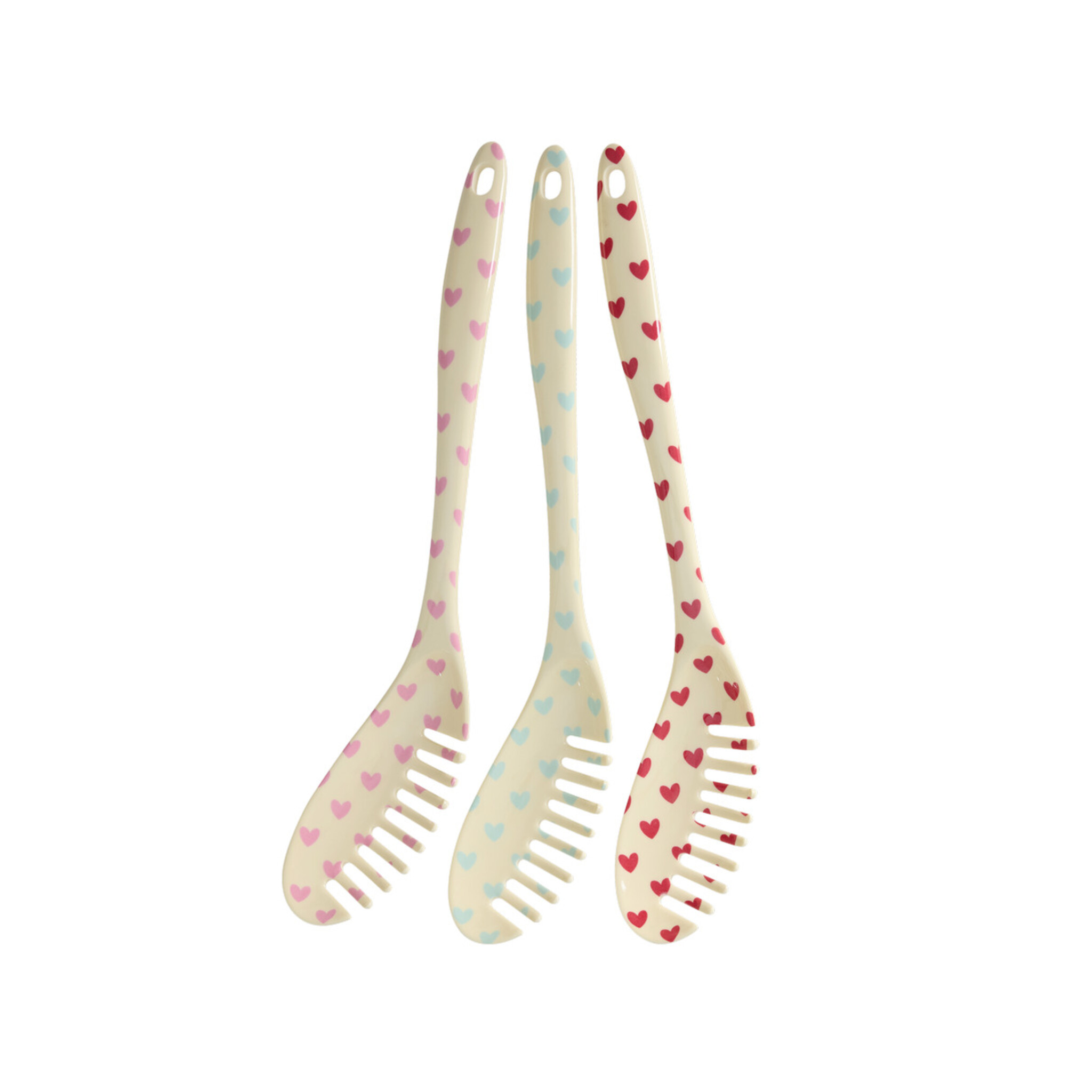 RICE Melamin Pasta Löffel – Favorite Hearts 3er-Set, diverse 
