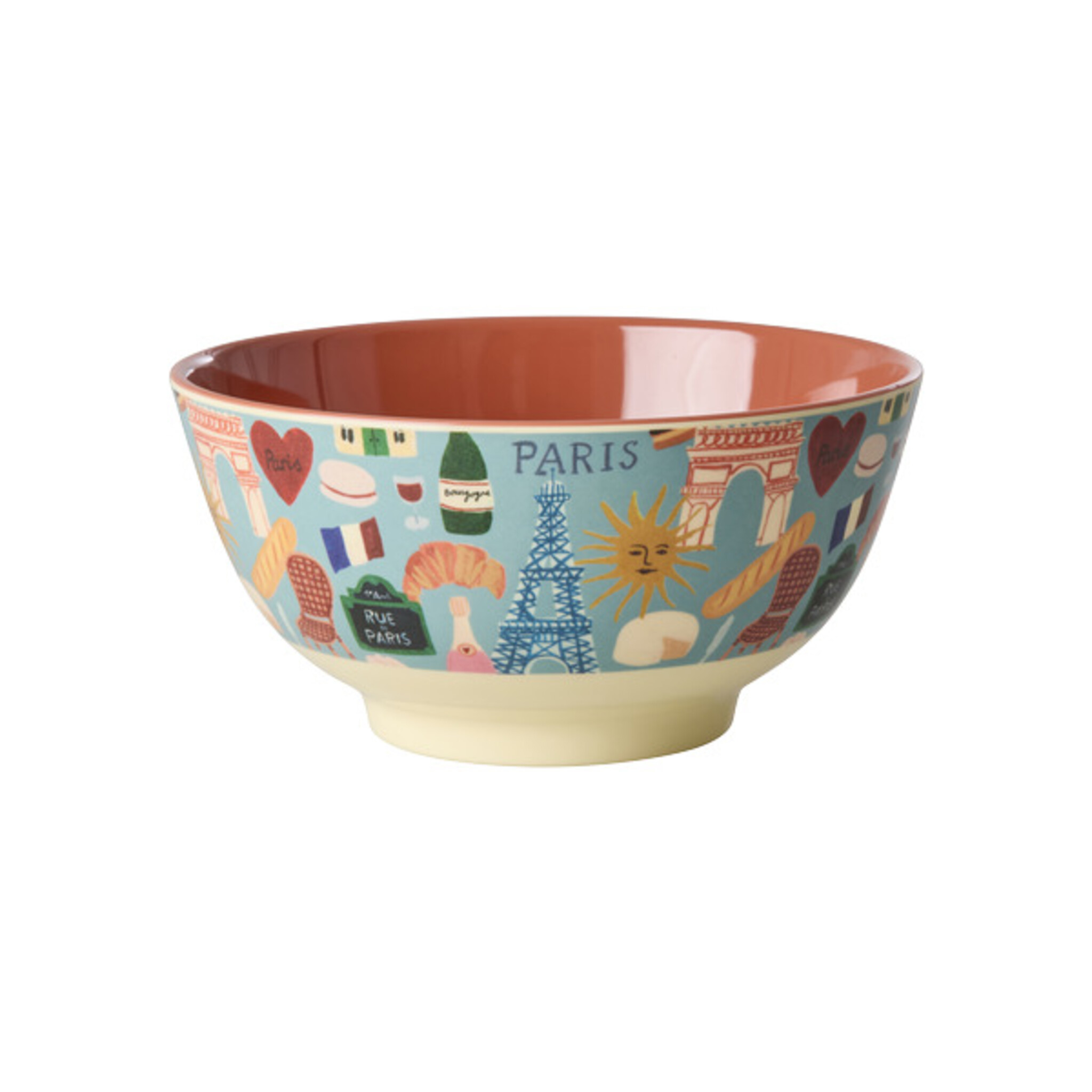 RICE Melamin Schale Paris Mon Amour - Medium, türkis 