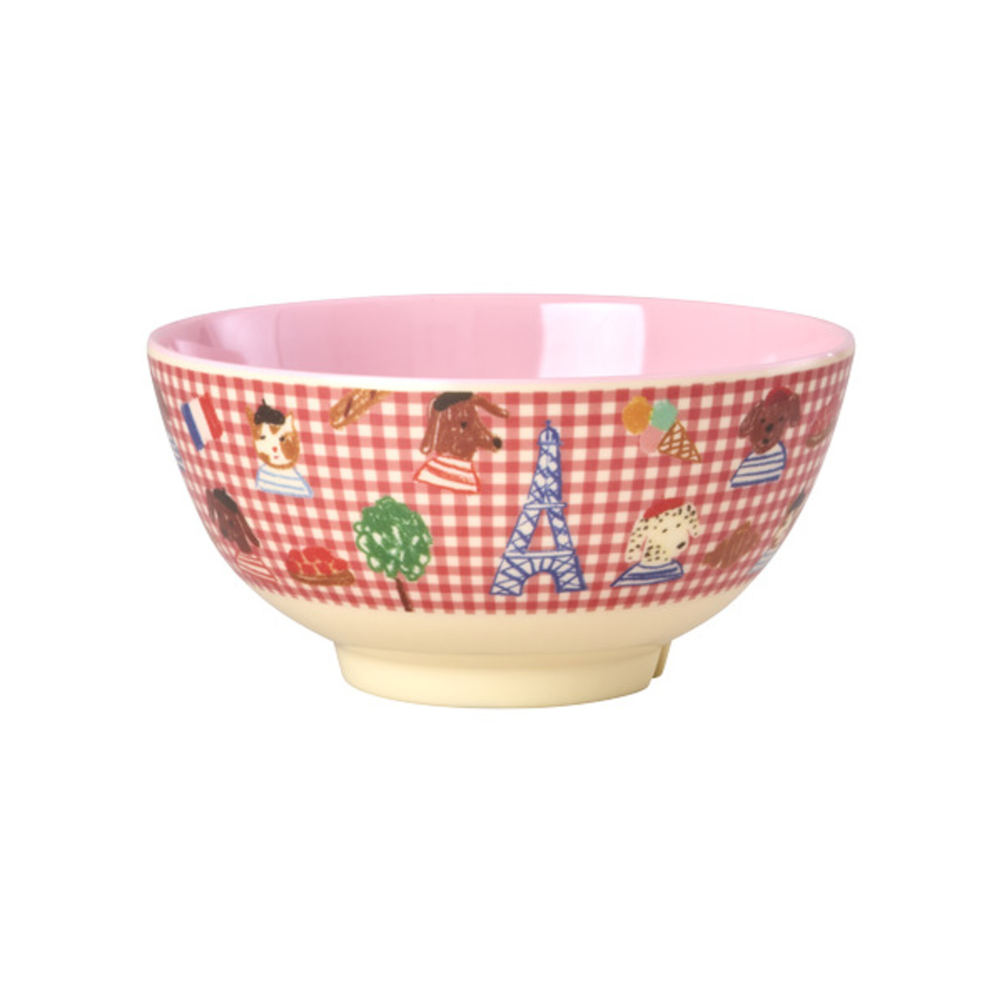 RICE Melamin Schale Kids in Paris Medium, rosa 
