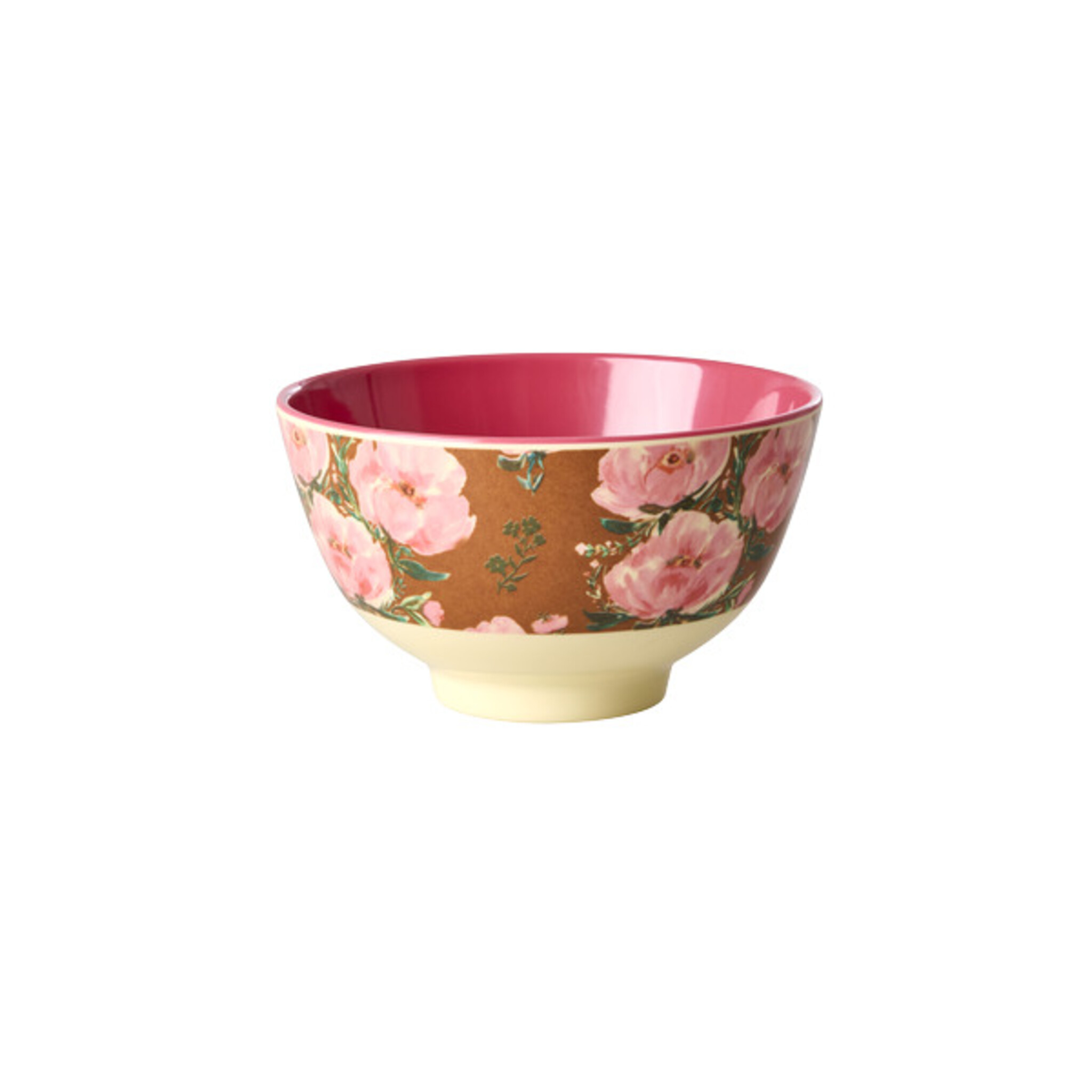 Kleine Melamin Schale Floral Fiesta Rose, braun 