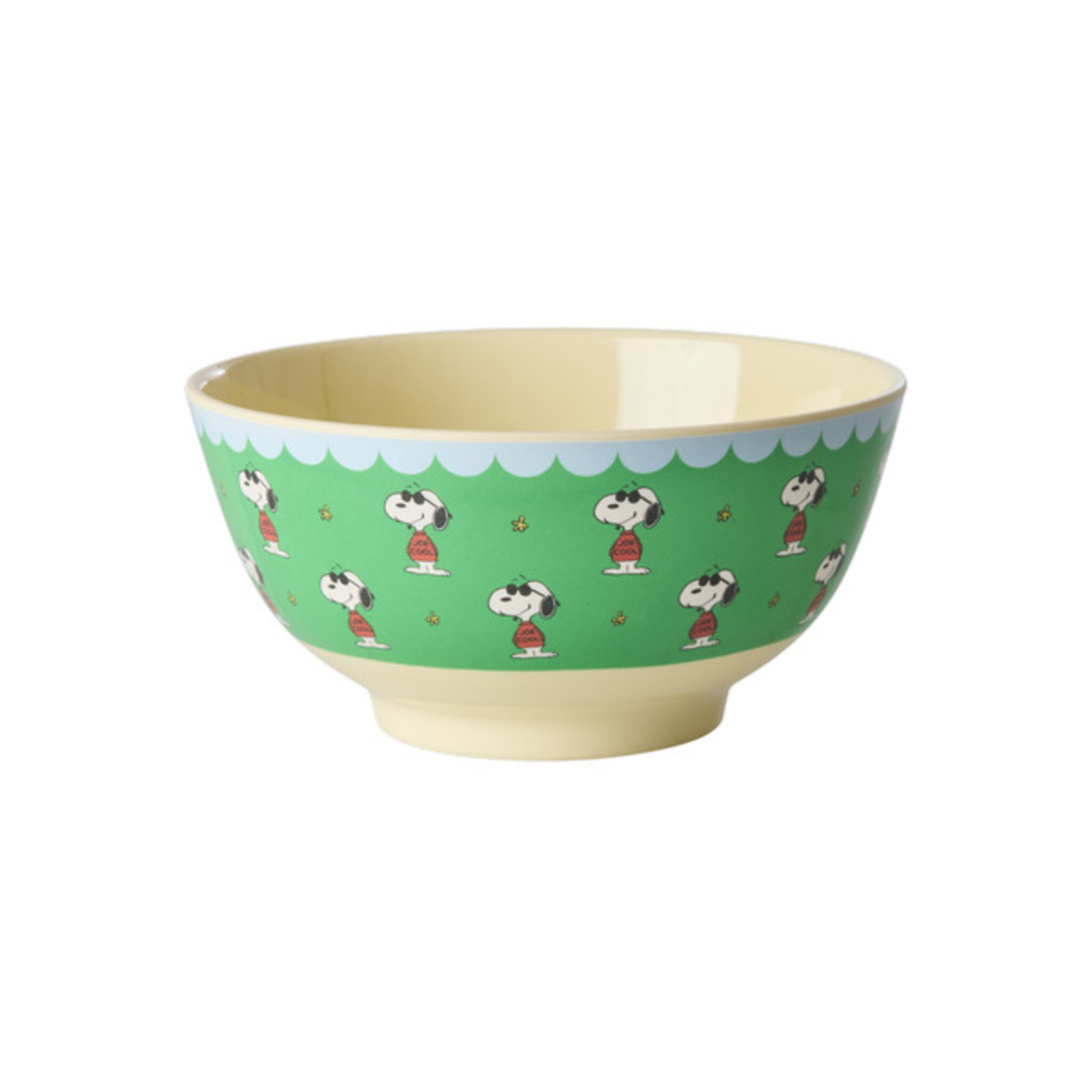 RICE Melamin Schale mit Snoopy - Medium, grün 