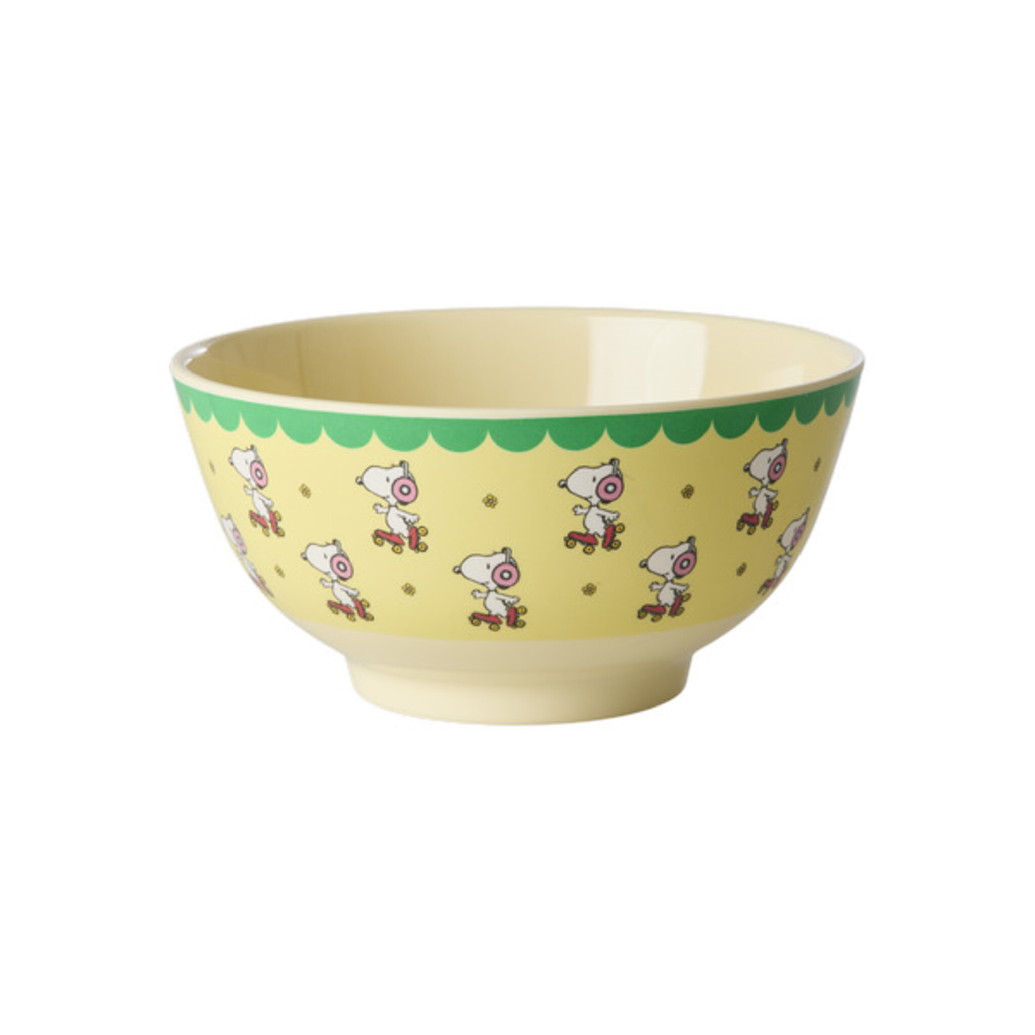 RICE Melamin Schale mit Snoopy - Medium, gelb 