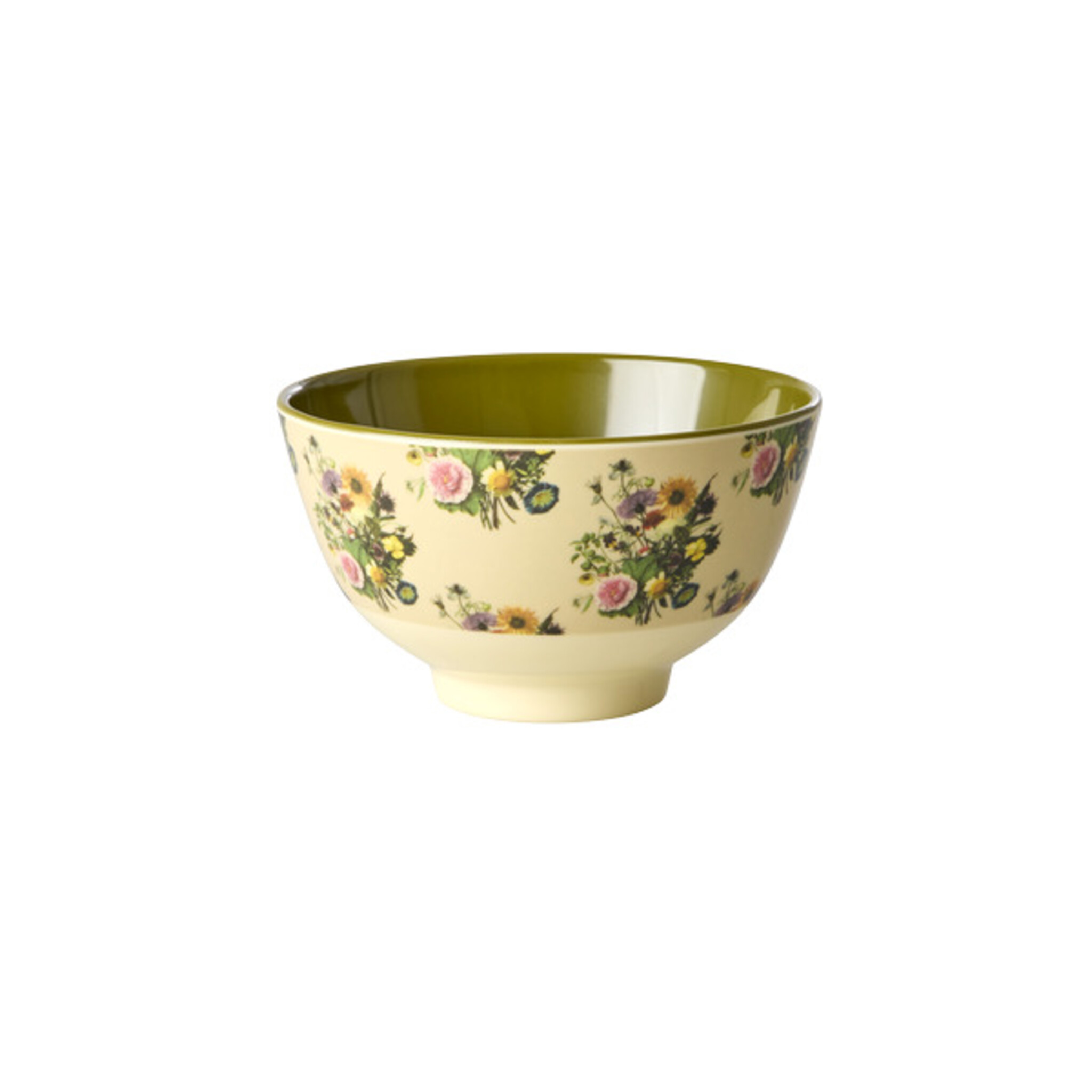 Kleine Melamin Schale Retro Bouquet, grün 