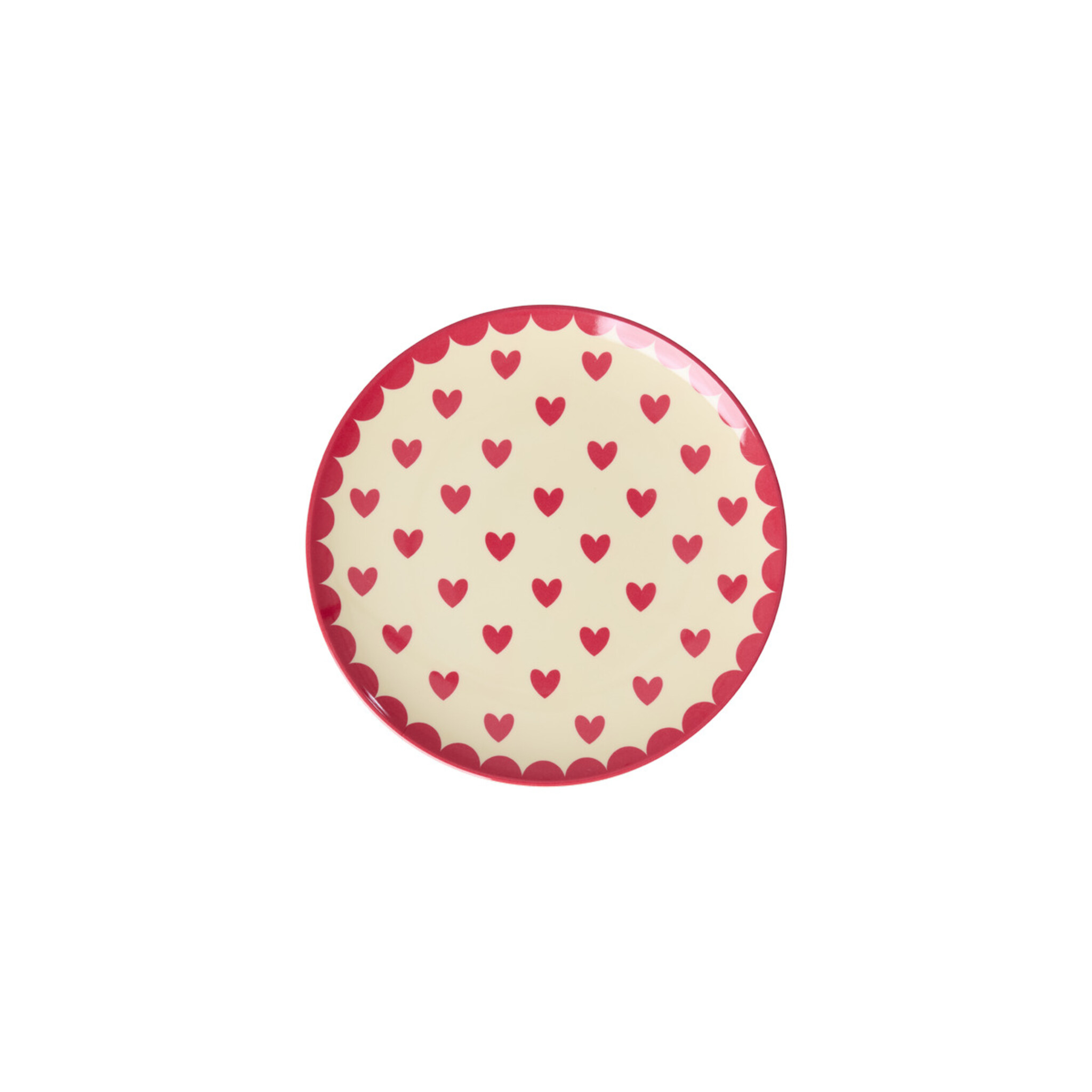 RICE Melamin Kuchenteller Favorite Hearts, rot 
